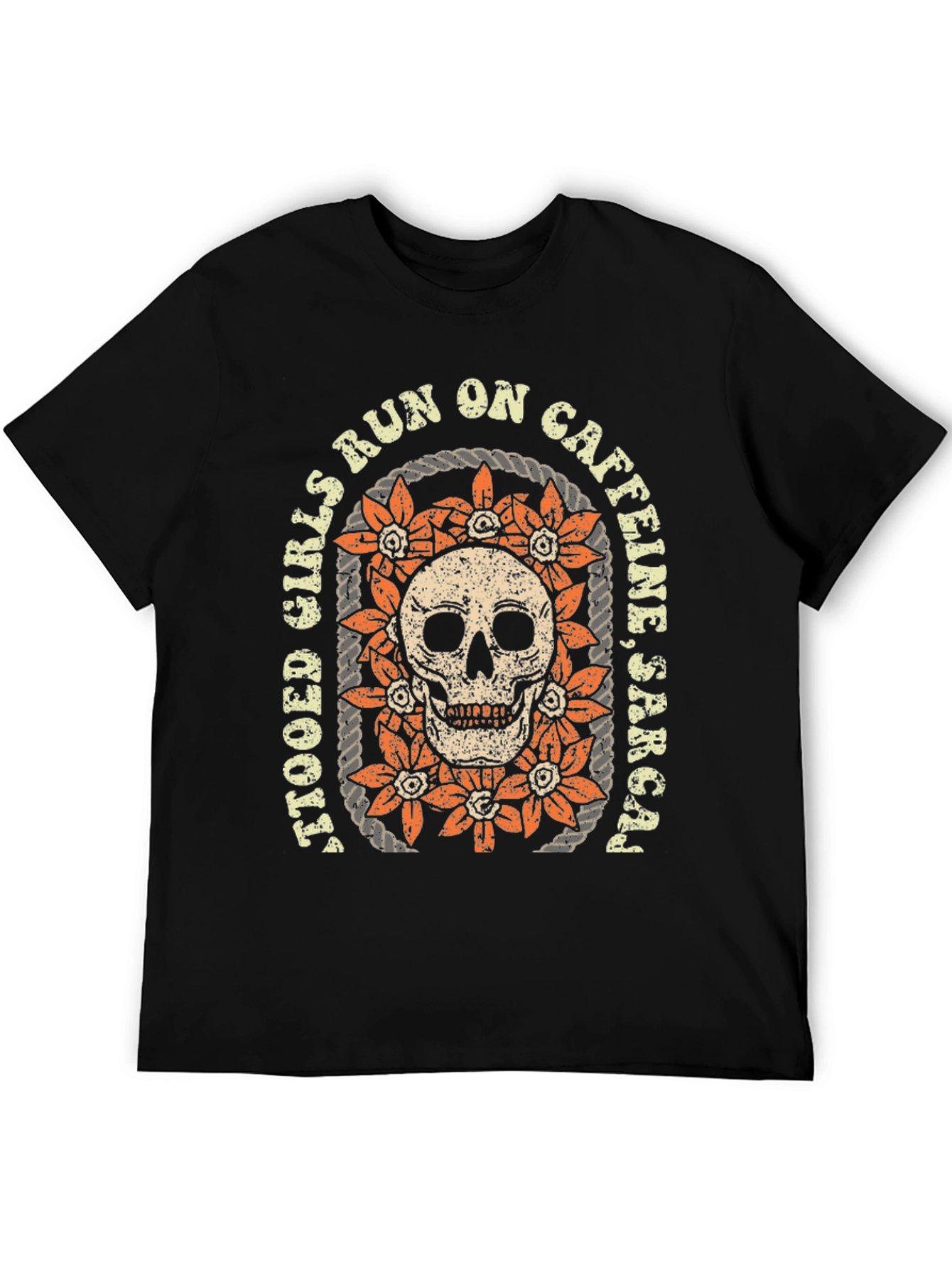 Tattooed Girls Skull Graphic T-Shirt