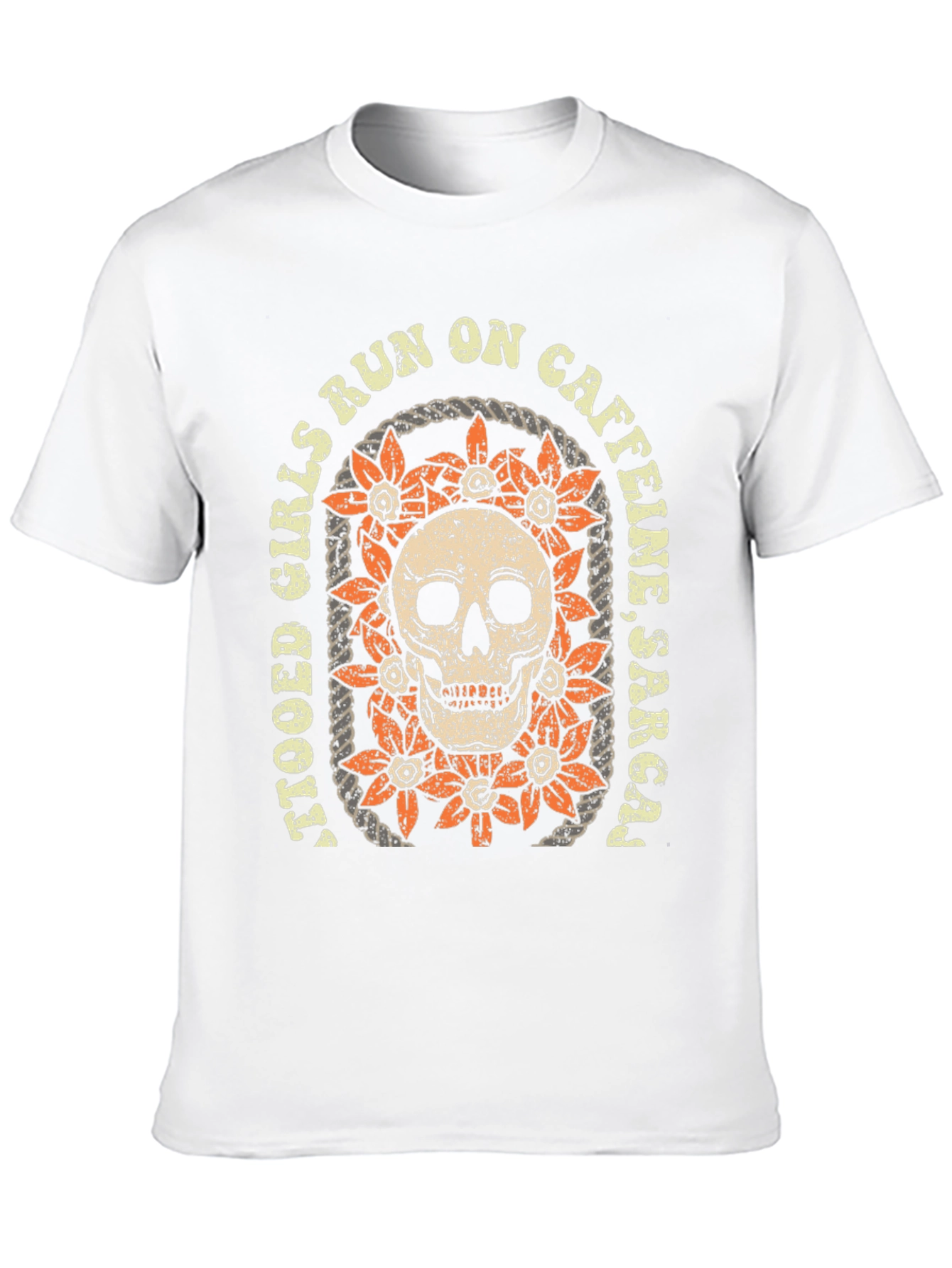 Tattooed Girls Skull Graphic T-Shirt