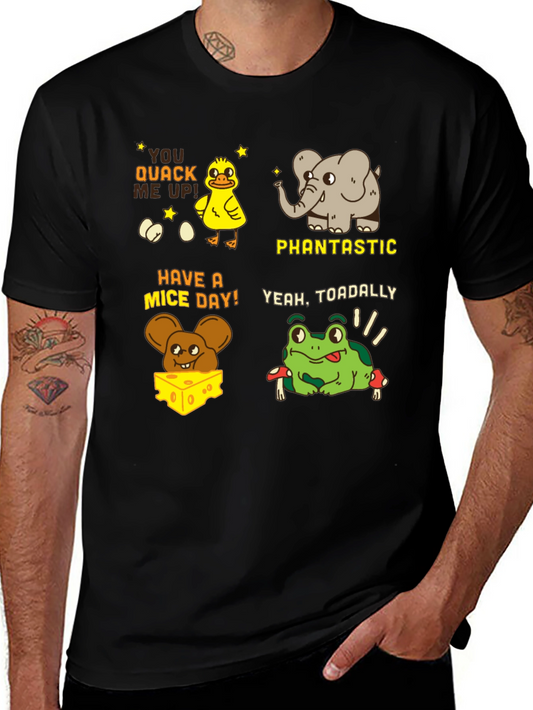 Pun-tastic Animal Tee: Quack Me Up Have a Mice Day!