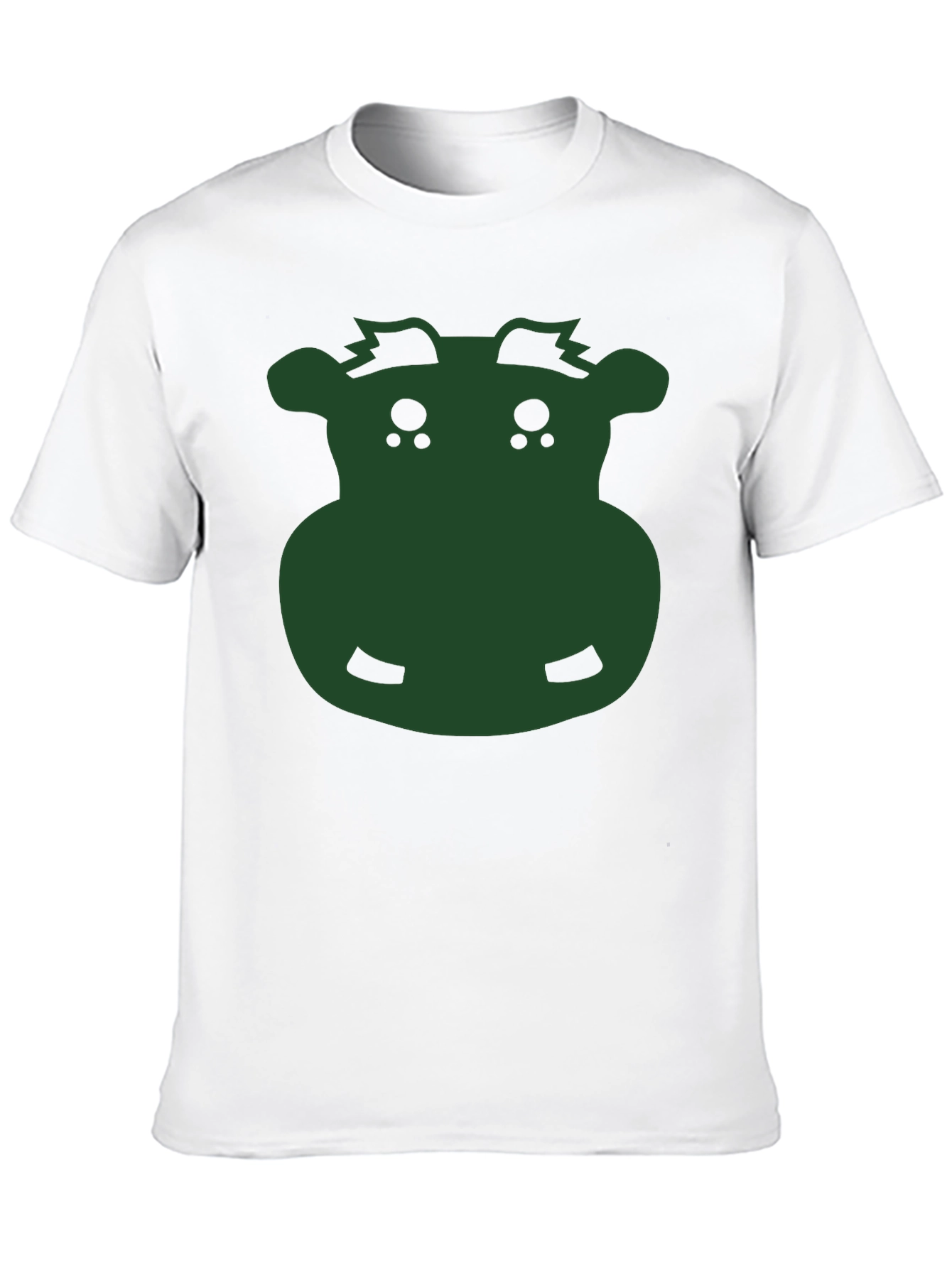 Funny Hippo Graphic Tee - Black Casual T-Shirt