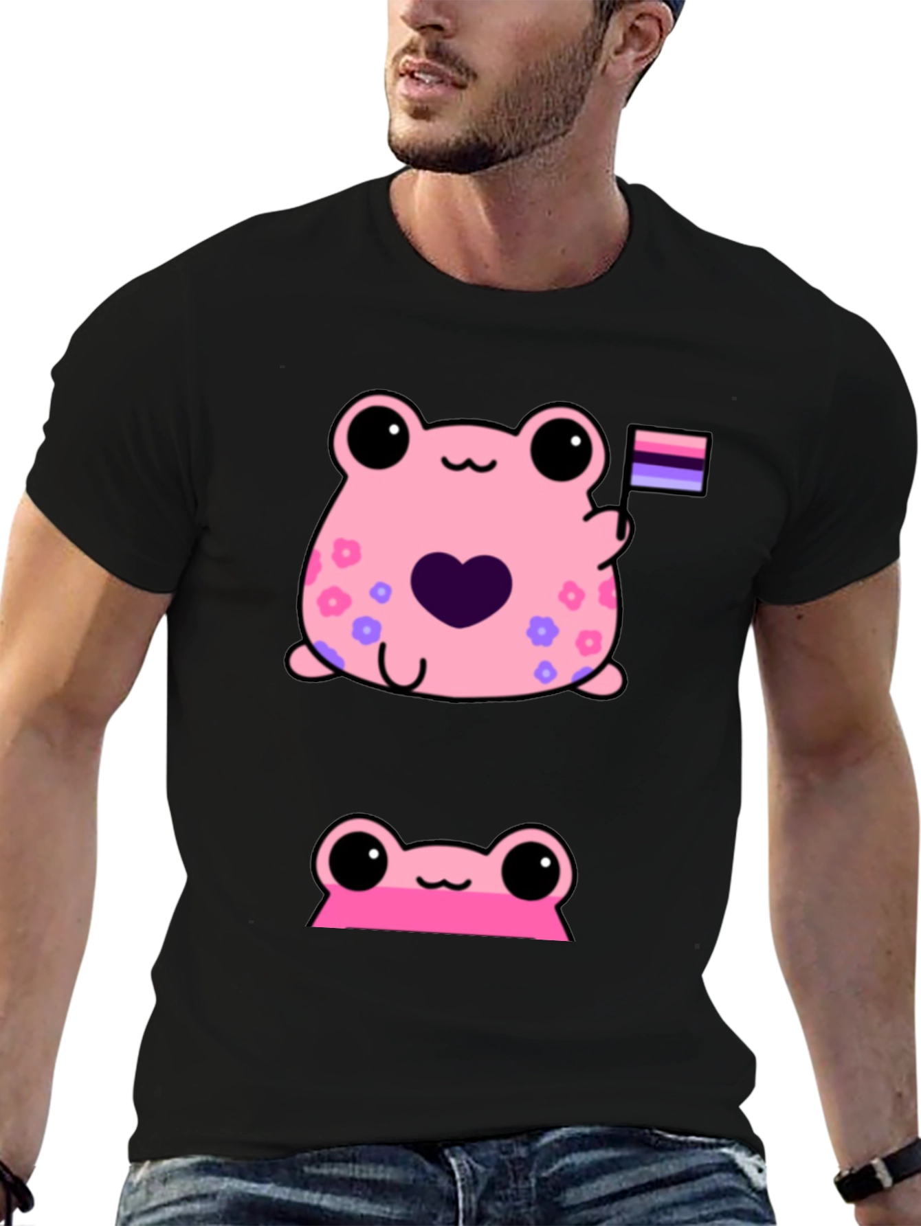 Cute Pink Frog Graphic Tee