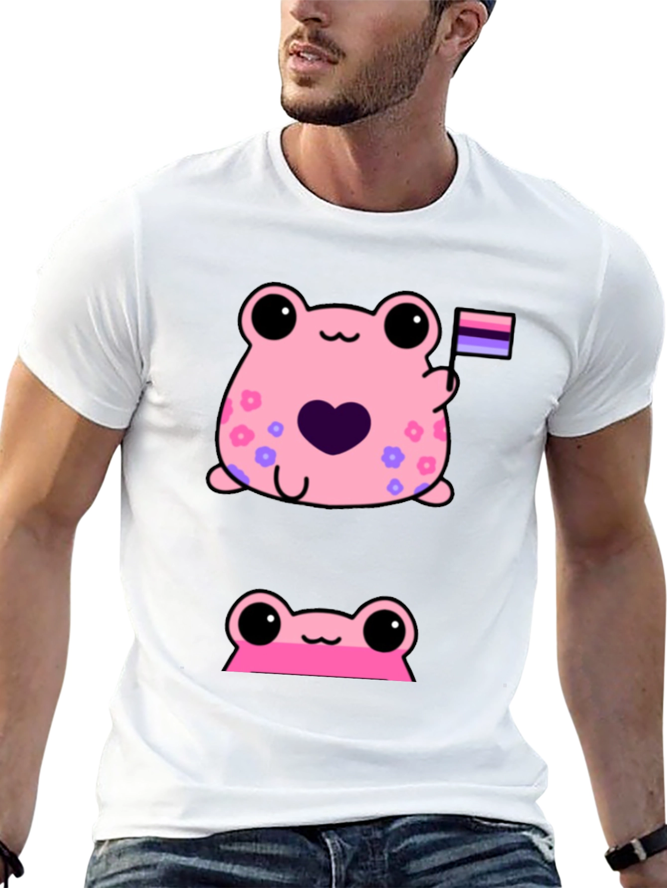 Cute Pink Frog Graphic Tee