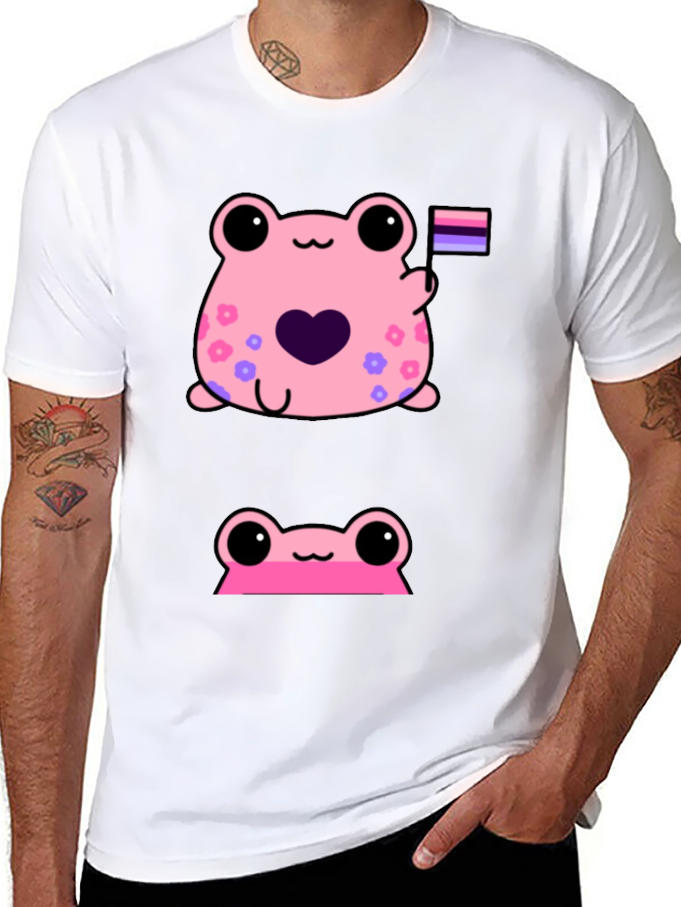 Cute Pink Frog Graphic Tee