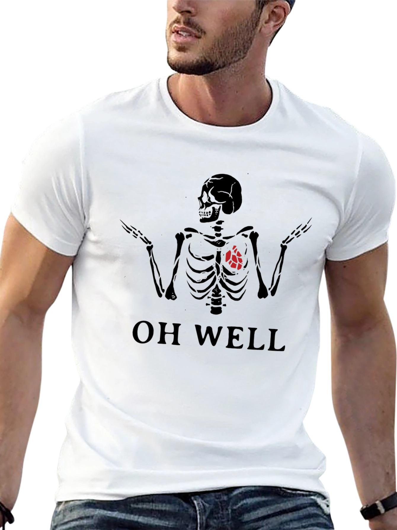 Oh Well Skeleton Graphic Tee - Casual Wear