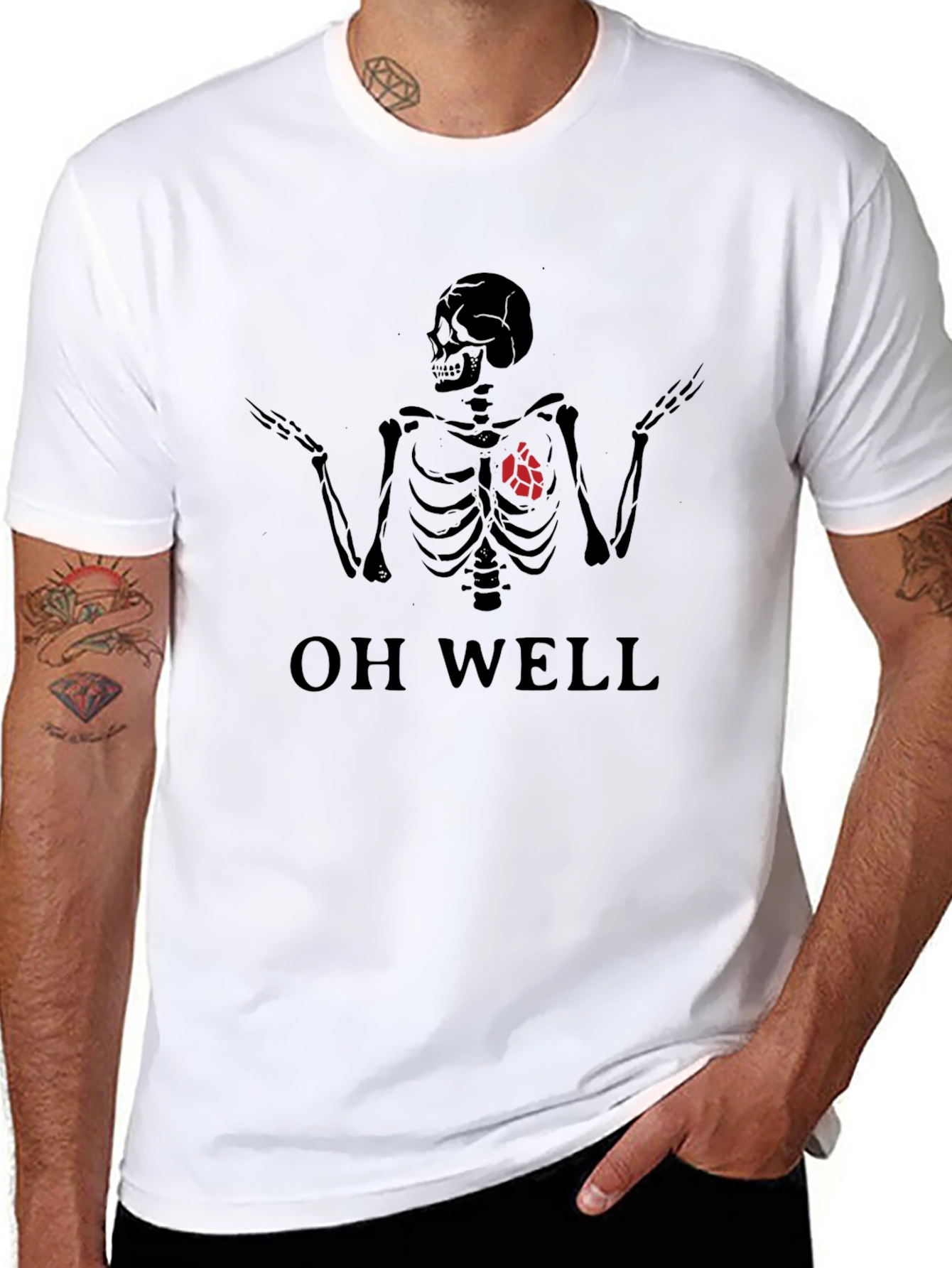 Oh Well Skeleton Graphic Tee - Casual Wear
