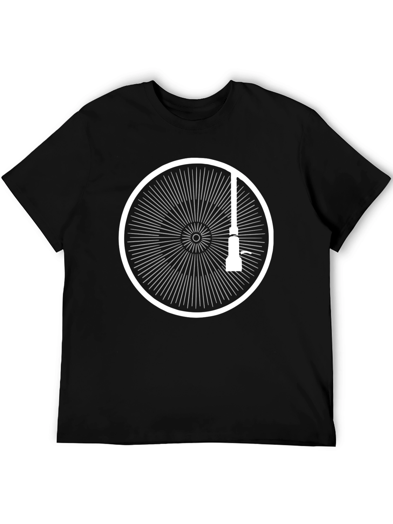 Black T-Shirt with Graphic Circle Design