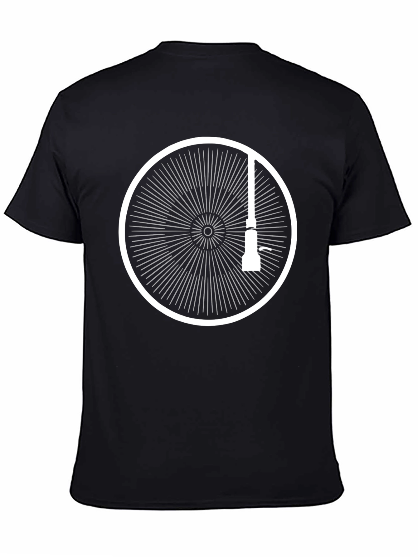 Black T-Shirt with Graphic Circle Design