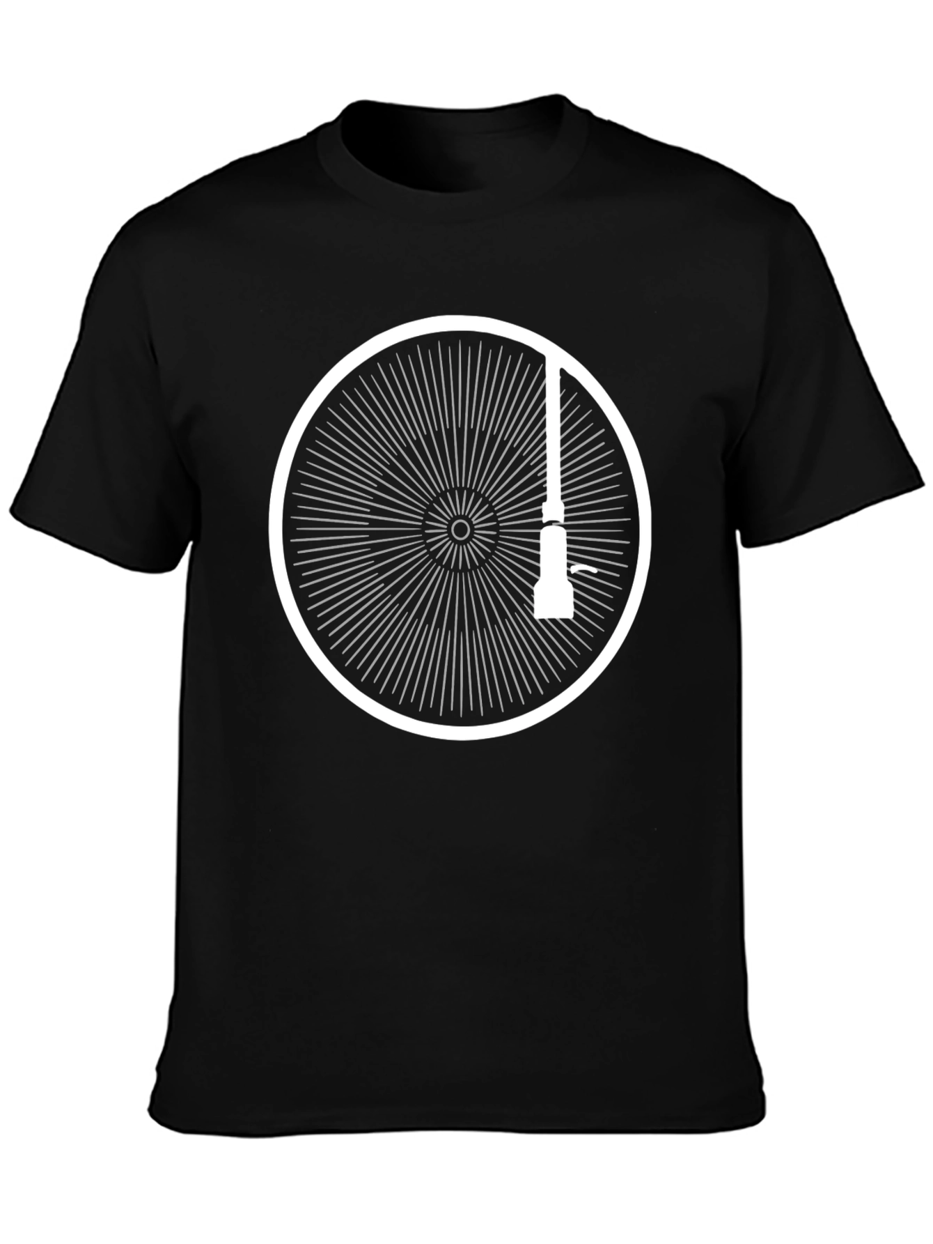 Black T-Shirt with Graphic Circle Design