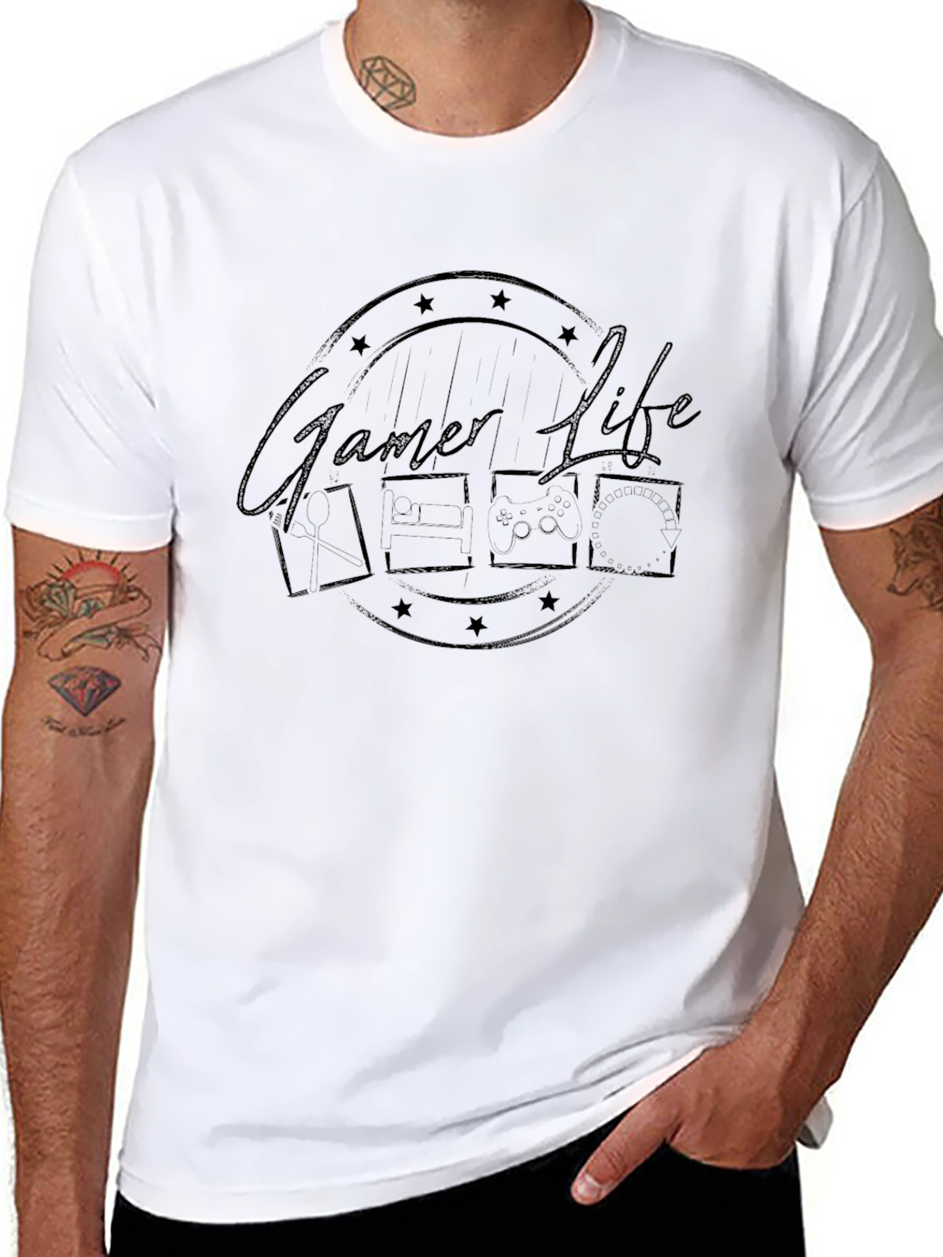 Gamer Life Black Graphic Tee