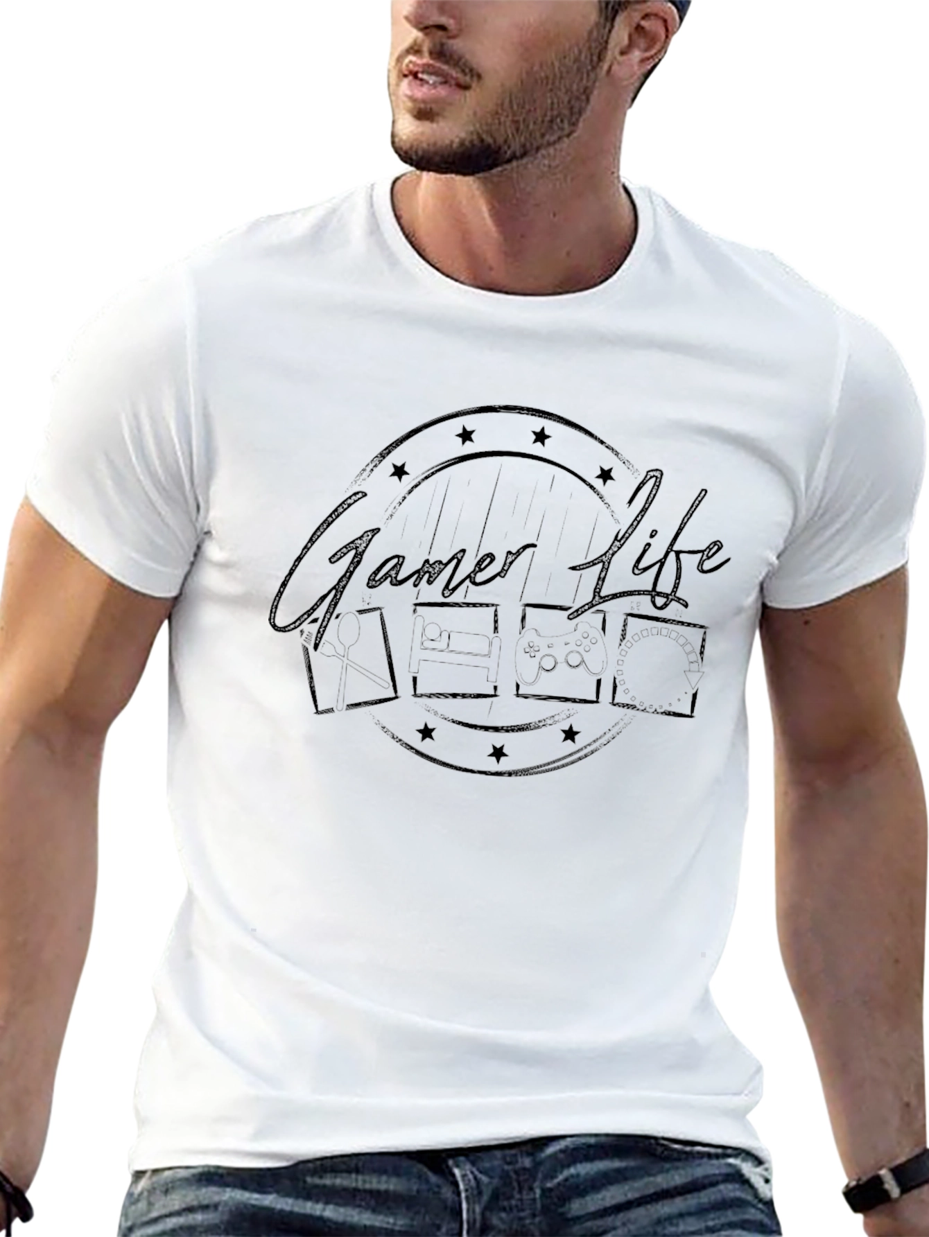 Gamer Life Black Graphic Tee
