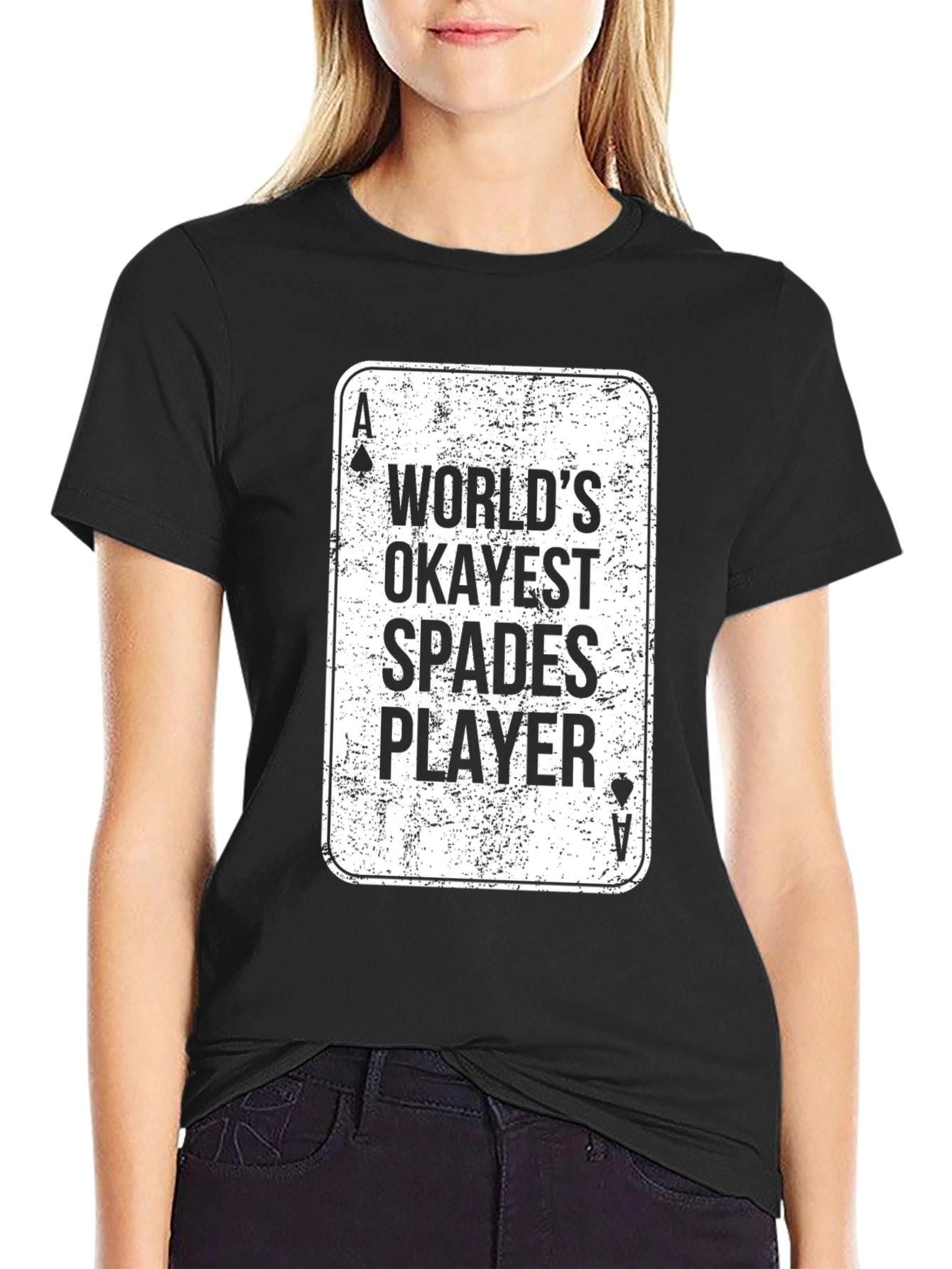 Worlds Okayest Spades Player Black T-Shirt