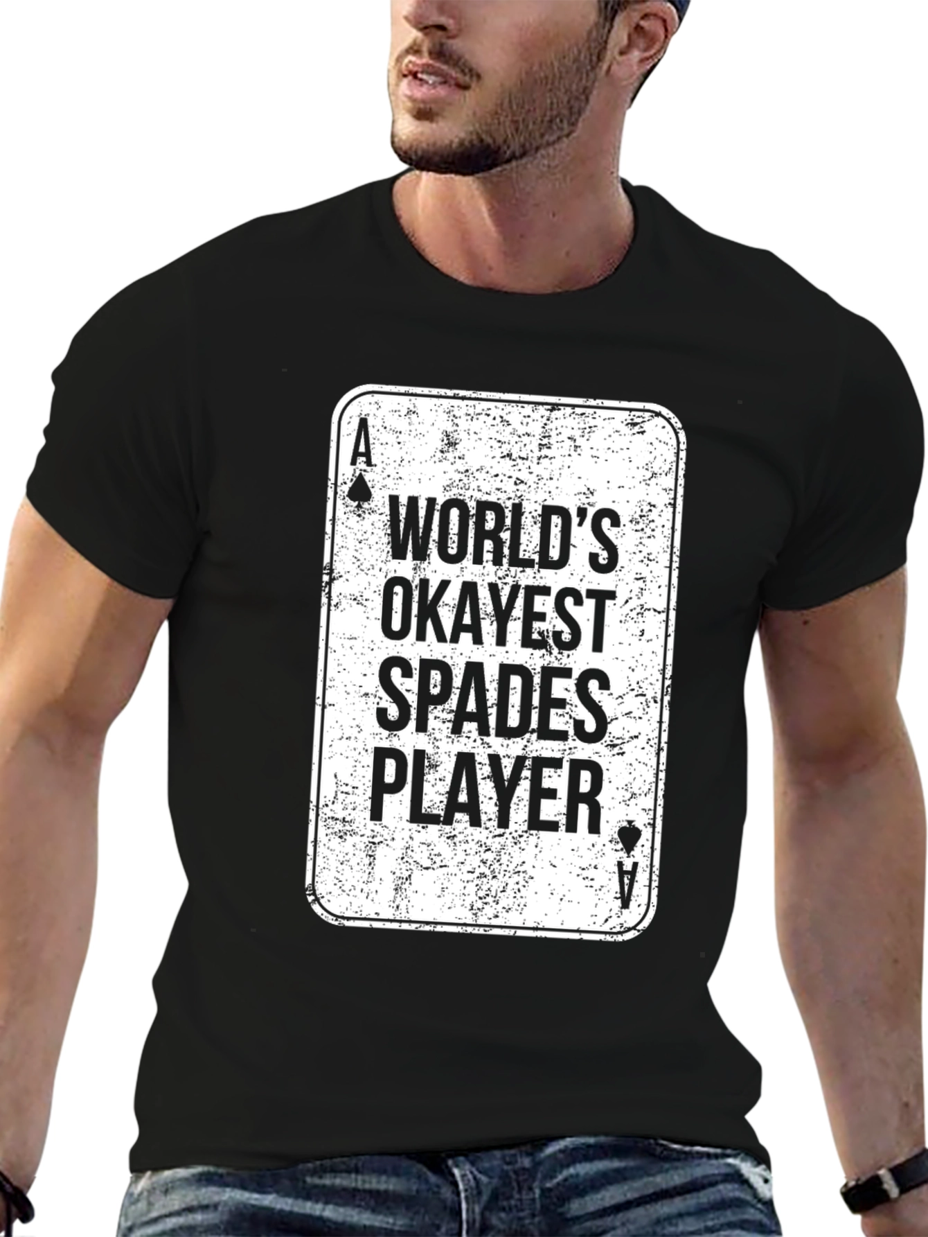 Worlds Okayest Spades Player Black T-Shirt