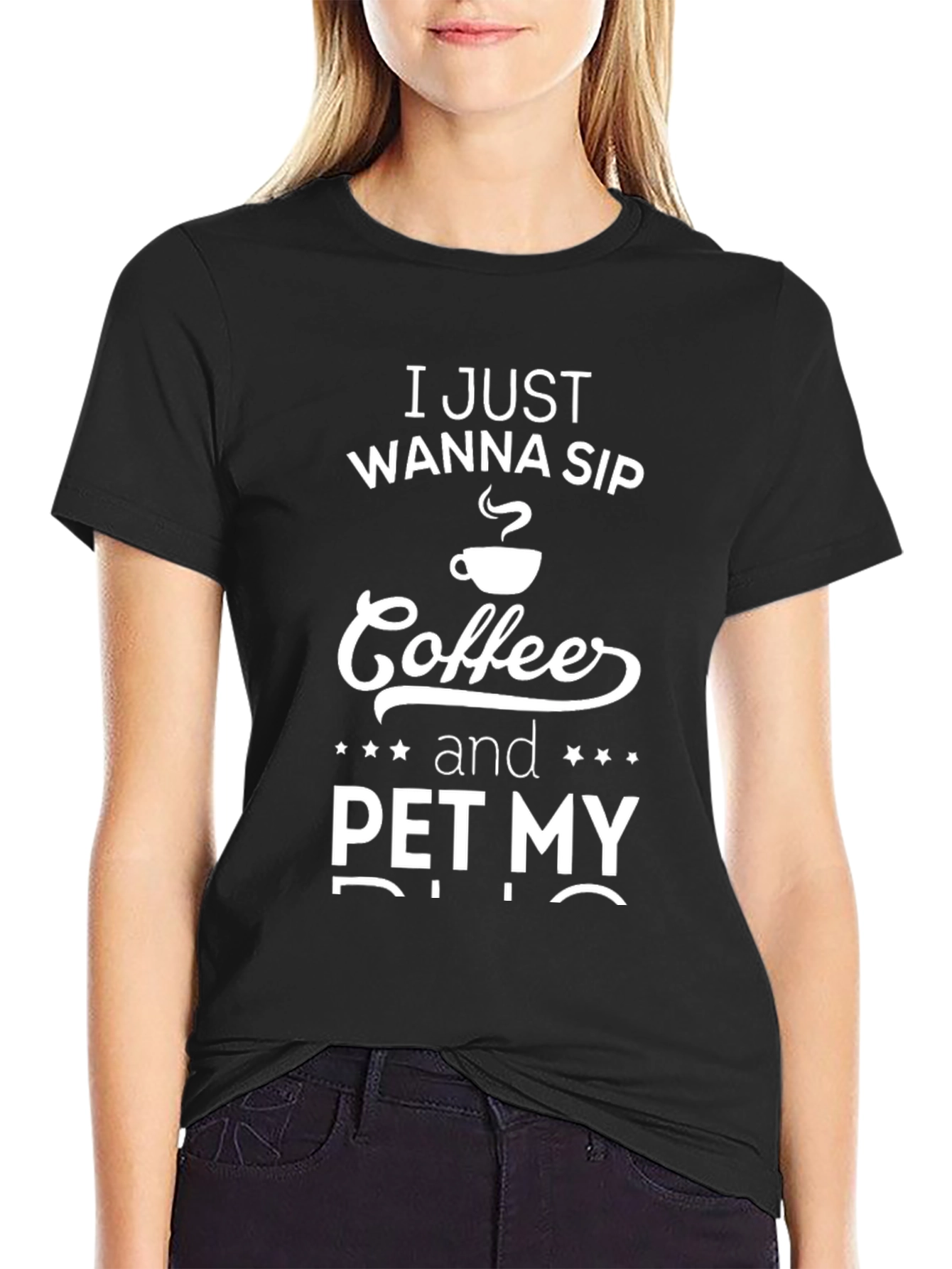 Coffee & Pet My Dog T-Shirt - Unisex Black