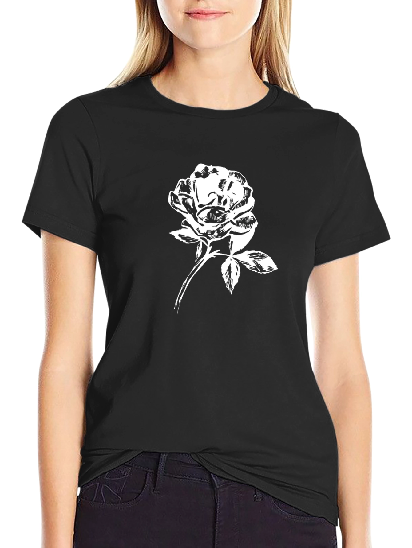 Black Rose Graphic T-Shirt - Stylish and Unique