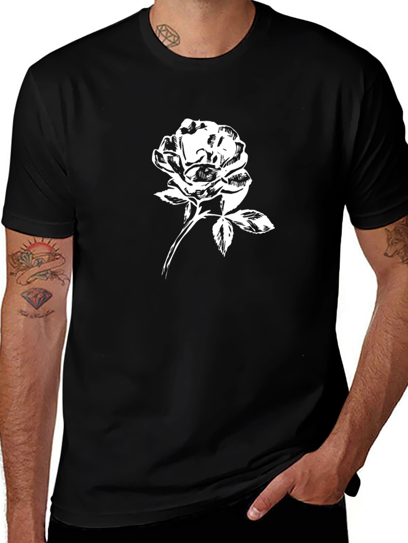 Black Rose Graphic T-Shirt - Stylish and Unique