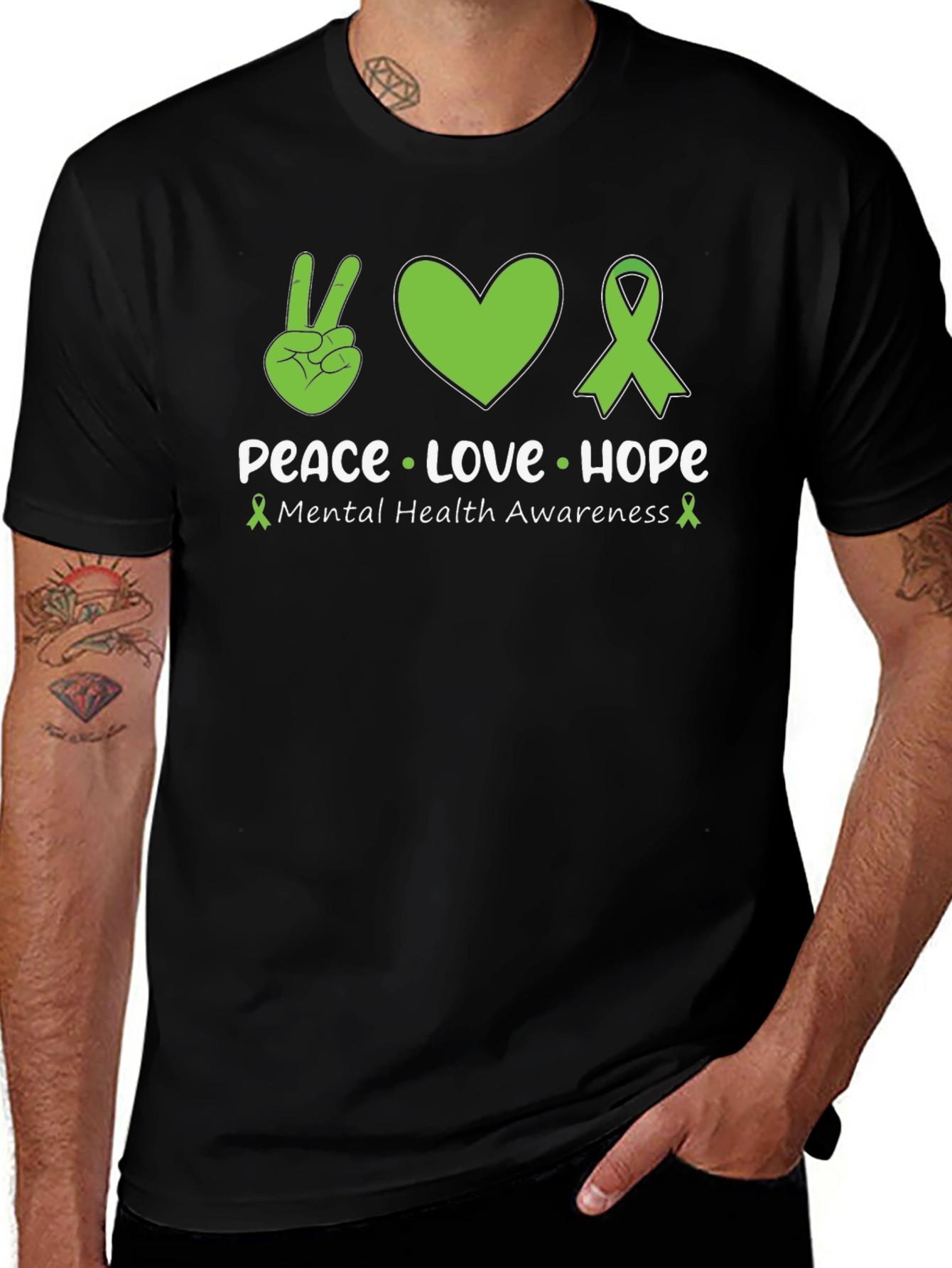 Peace Love Hope Mental Health Awareness T-Shirt