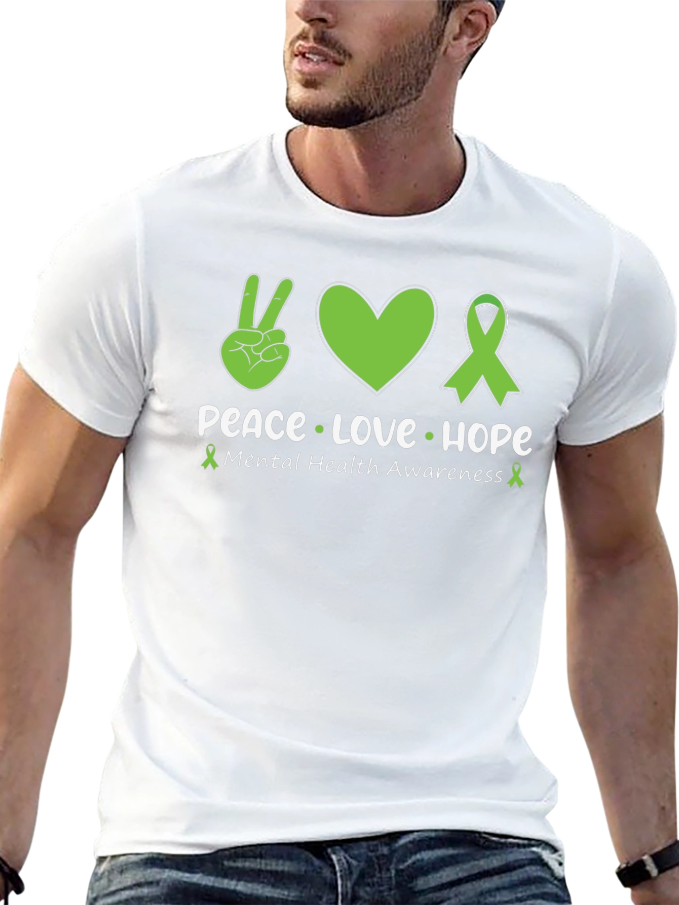 Peace Love Hope Mental Health Awareness T-Shirt