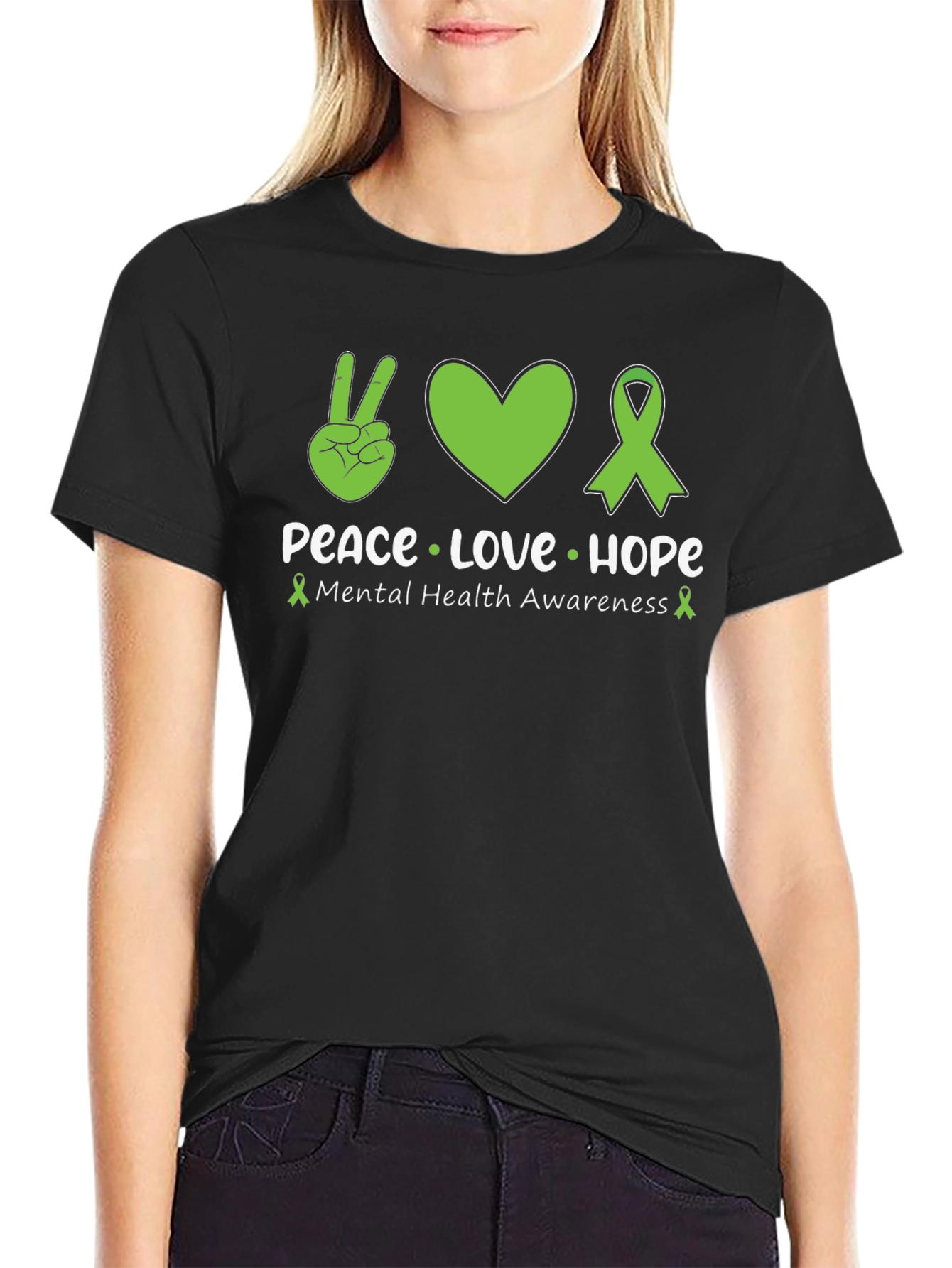 Peace Love Hope Mental Health Awareness T-Shirt