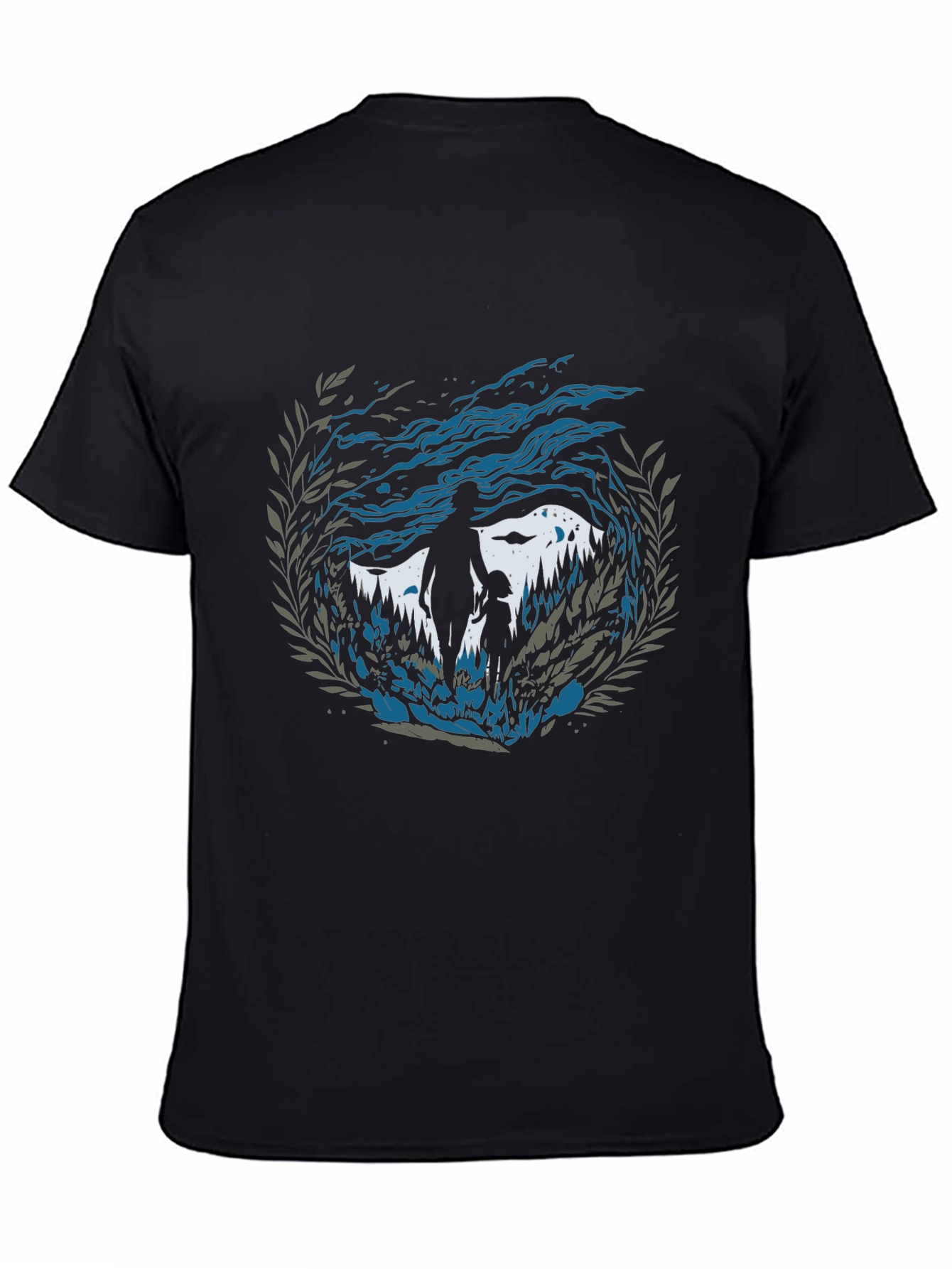 Father and Child Forest Black T-Shirt