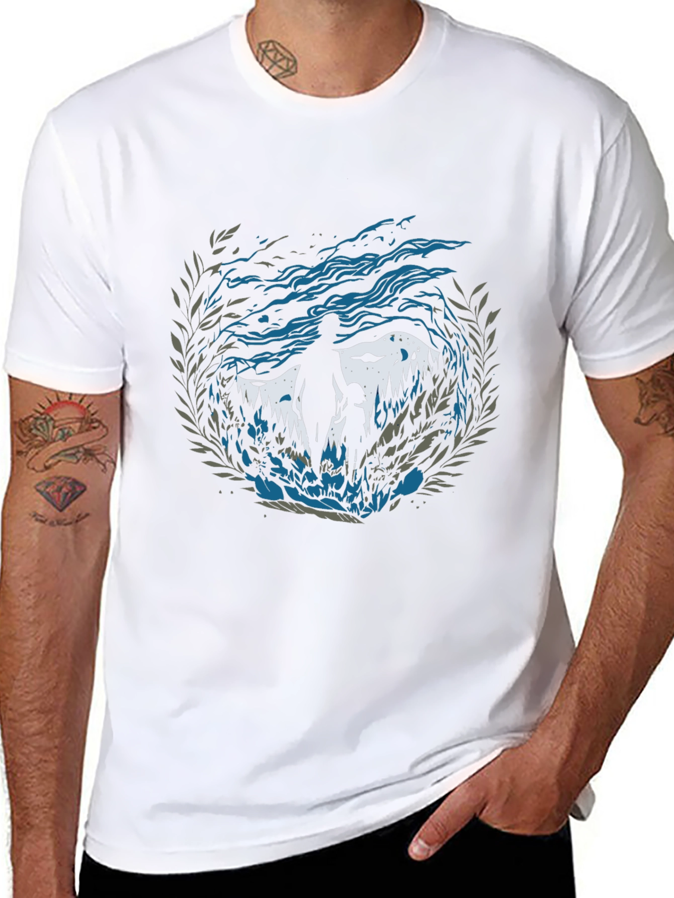 Father and Child Forest Black T-Shirt