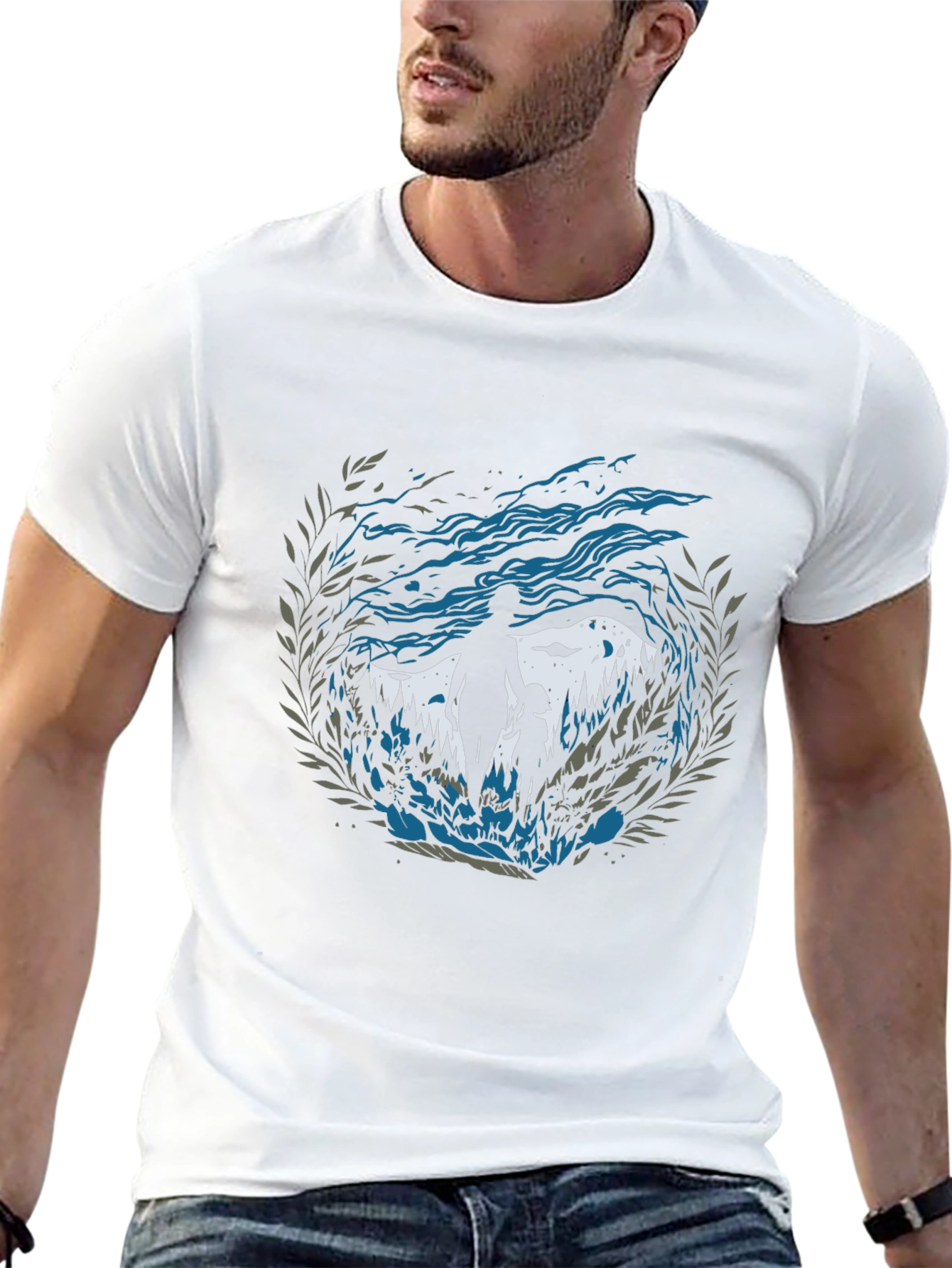 Father and Child Forest Black T-Shirt