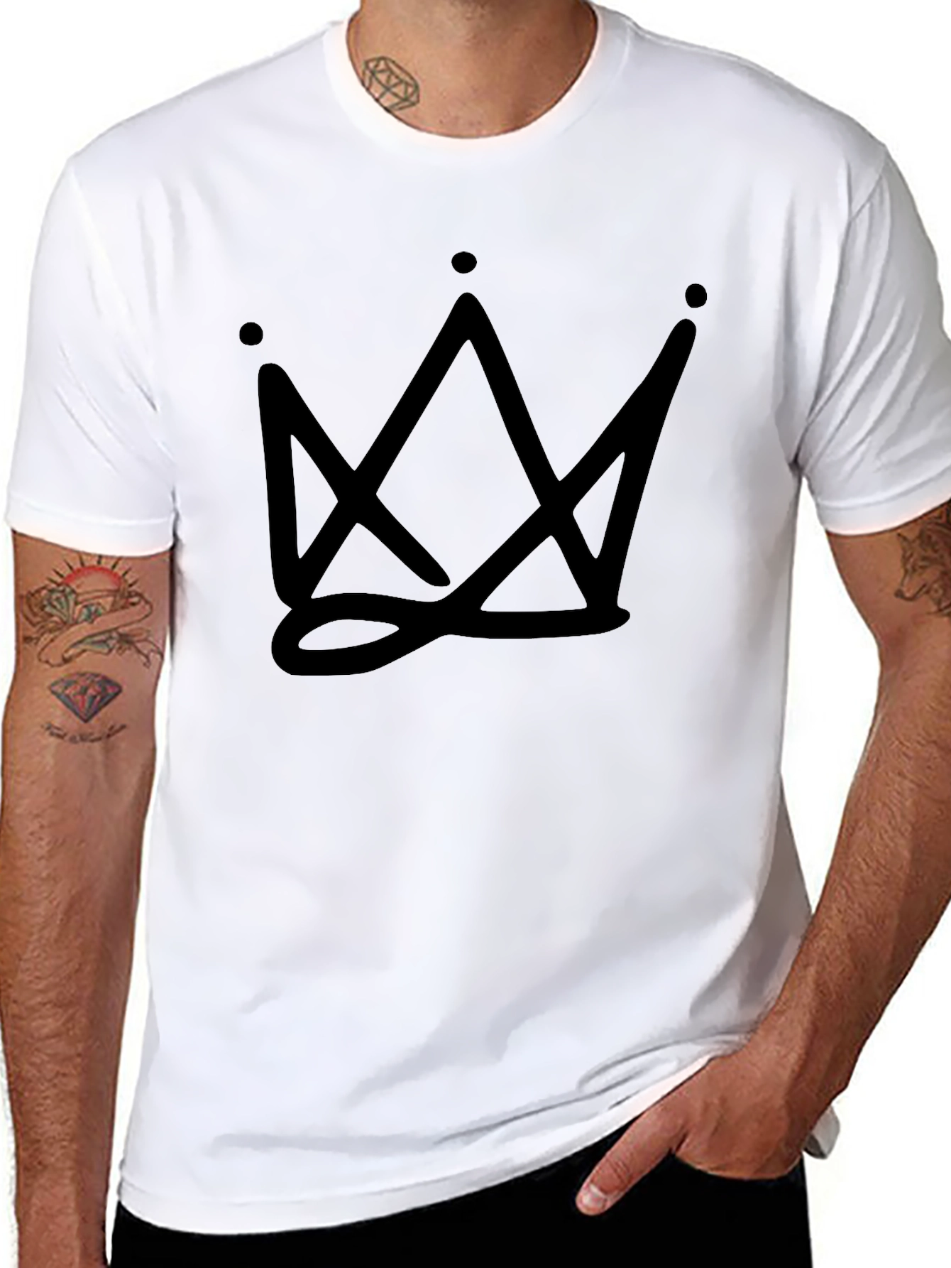 Crown Graphic Print Crew Neck T-Shirt