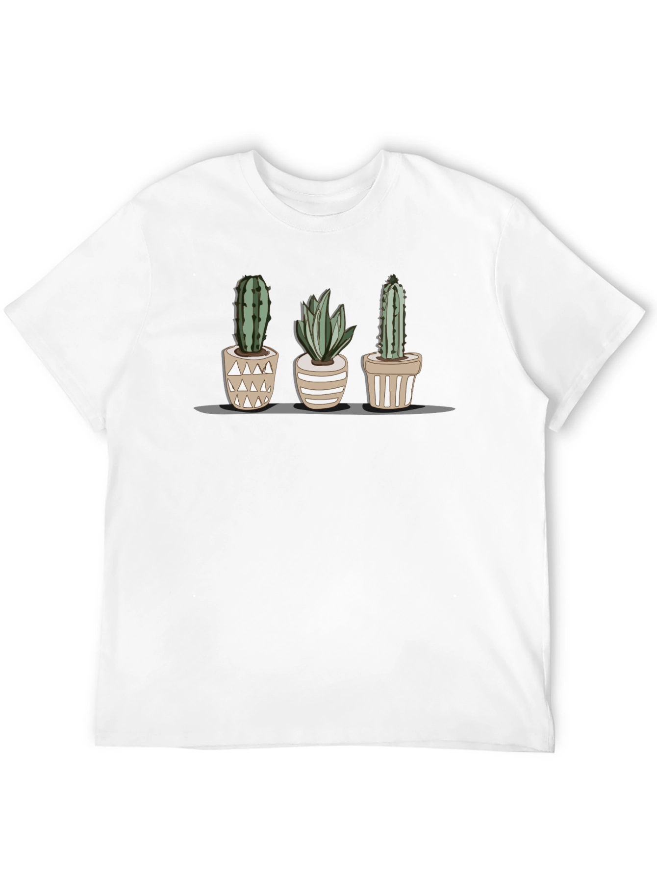 Cactus Trio T-Shirt - Stylish Botanical Print