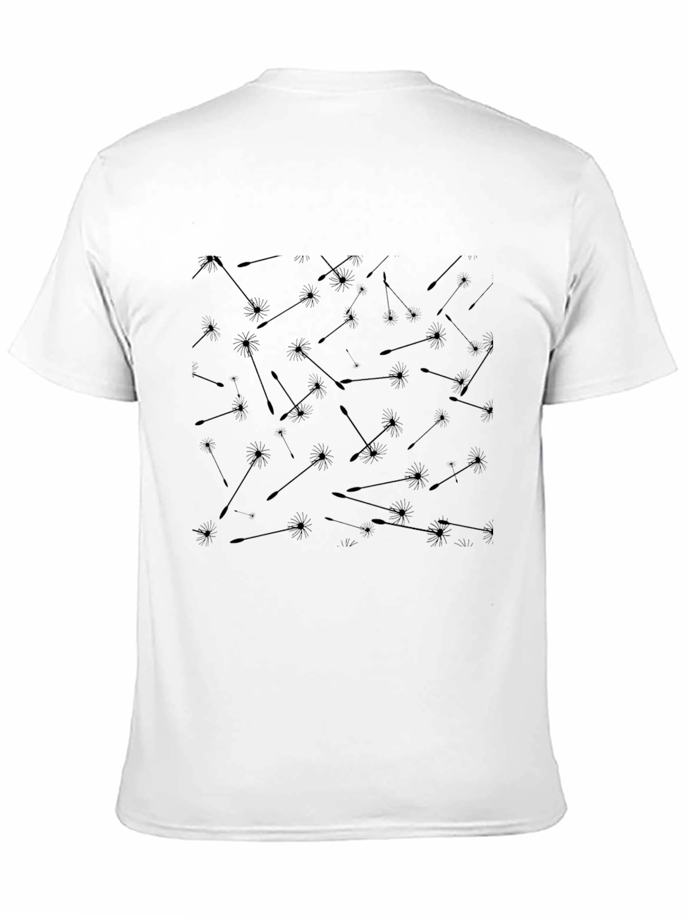 Mens Black Dandelion Print Tee