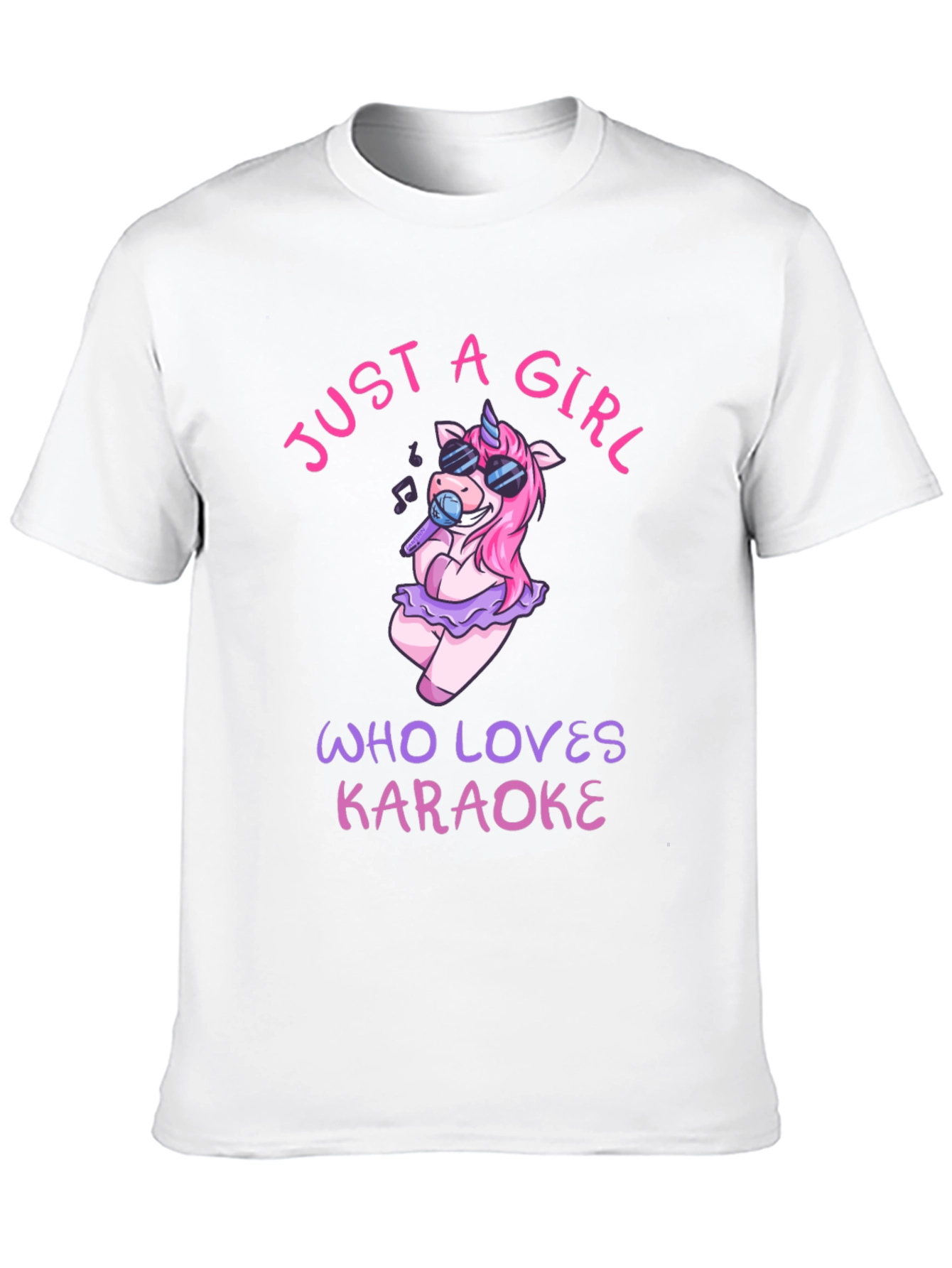 Karaoke Unicorn Girls T-Shirt