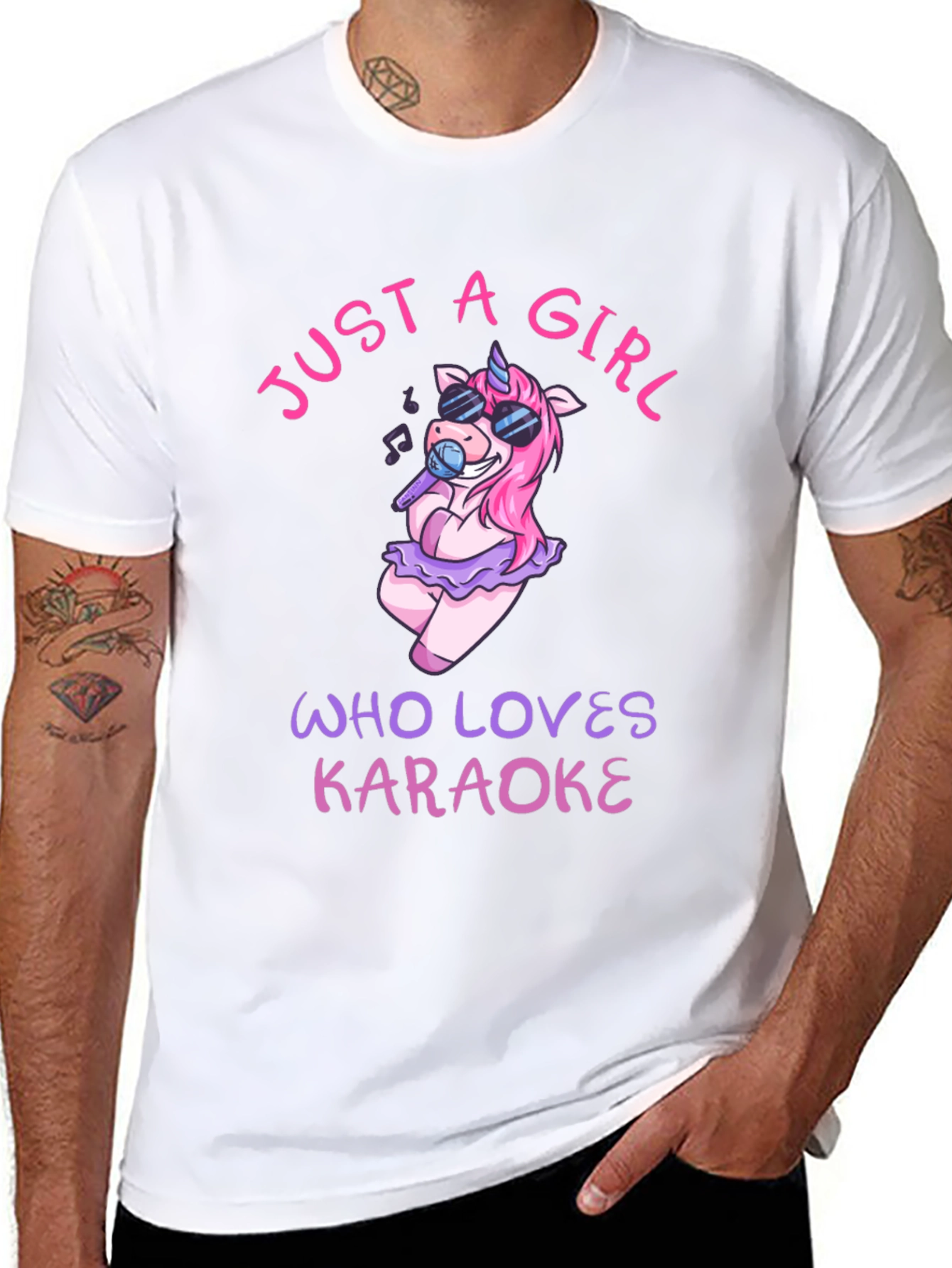 Karaoke Unicorn Girls T-Shirt
