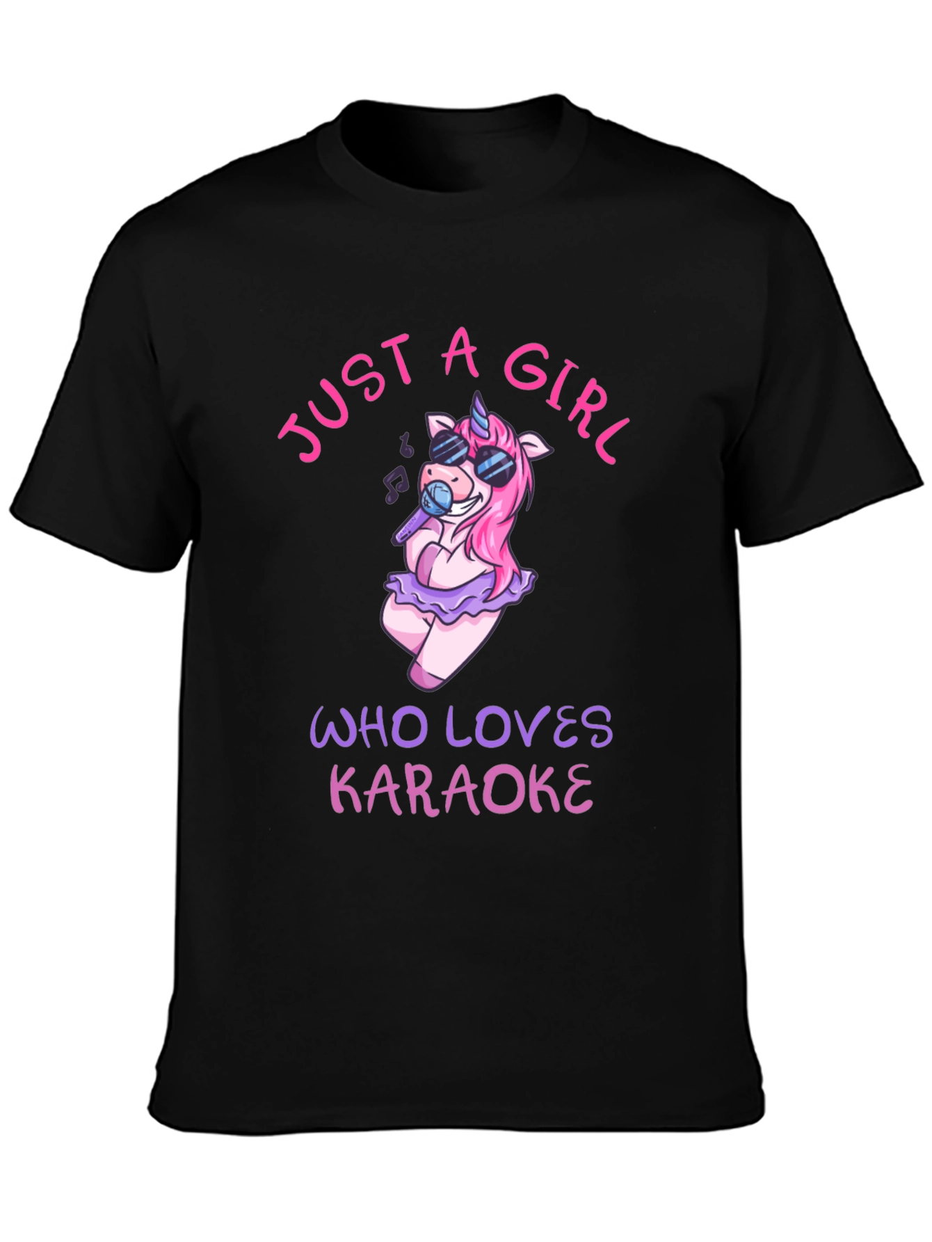 Karaoke Unicorn Girls T-Shirt