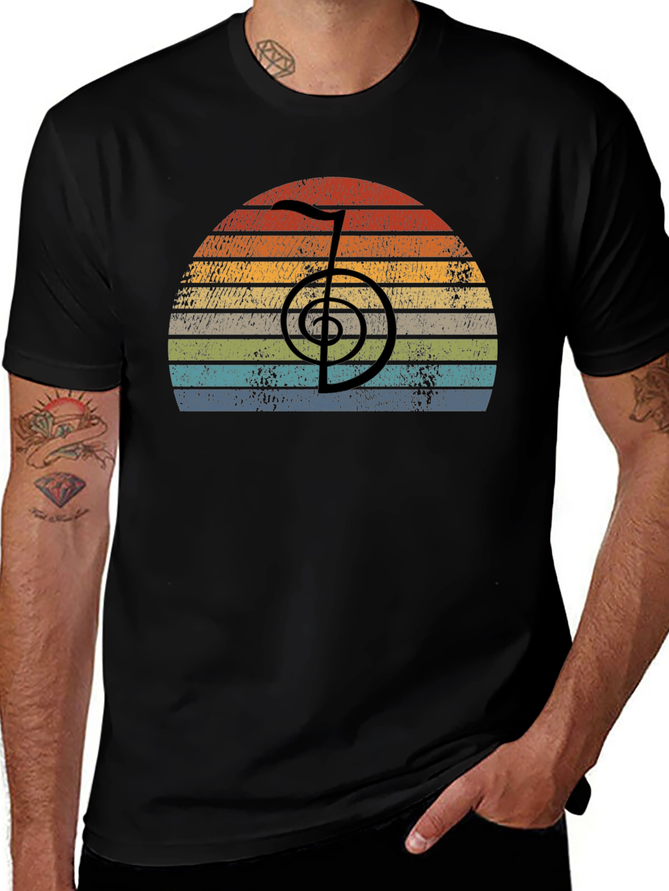 Retro Reiki Symbol T-Shirt - Spiritual Healing Tee