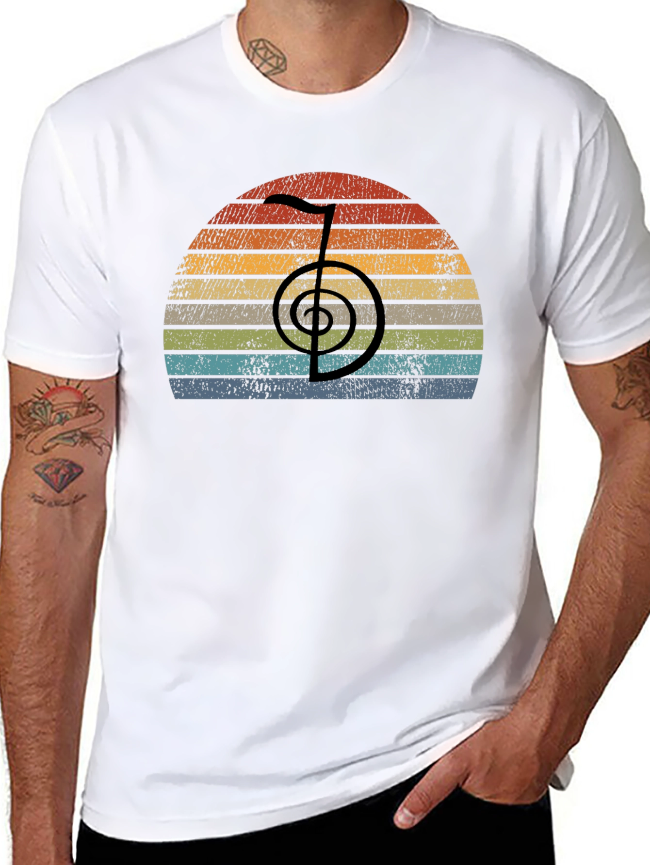 Retro Reiki Symbol T-Shirt - Spiritual Healing Tee