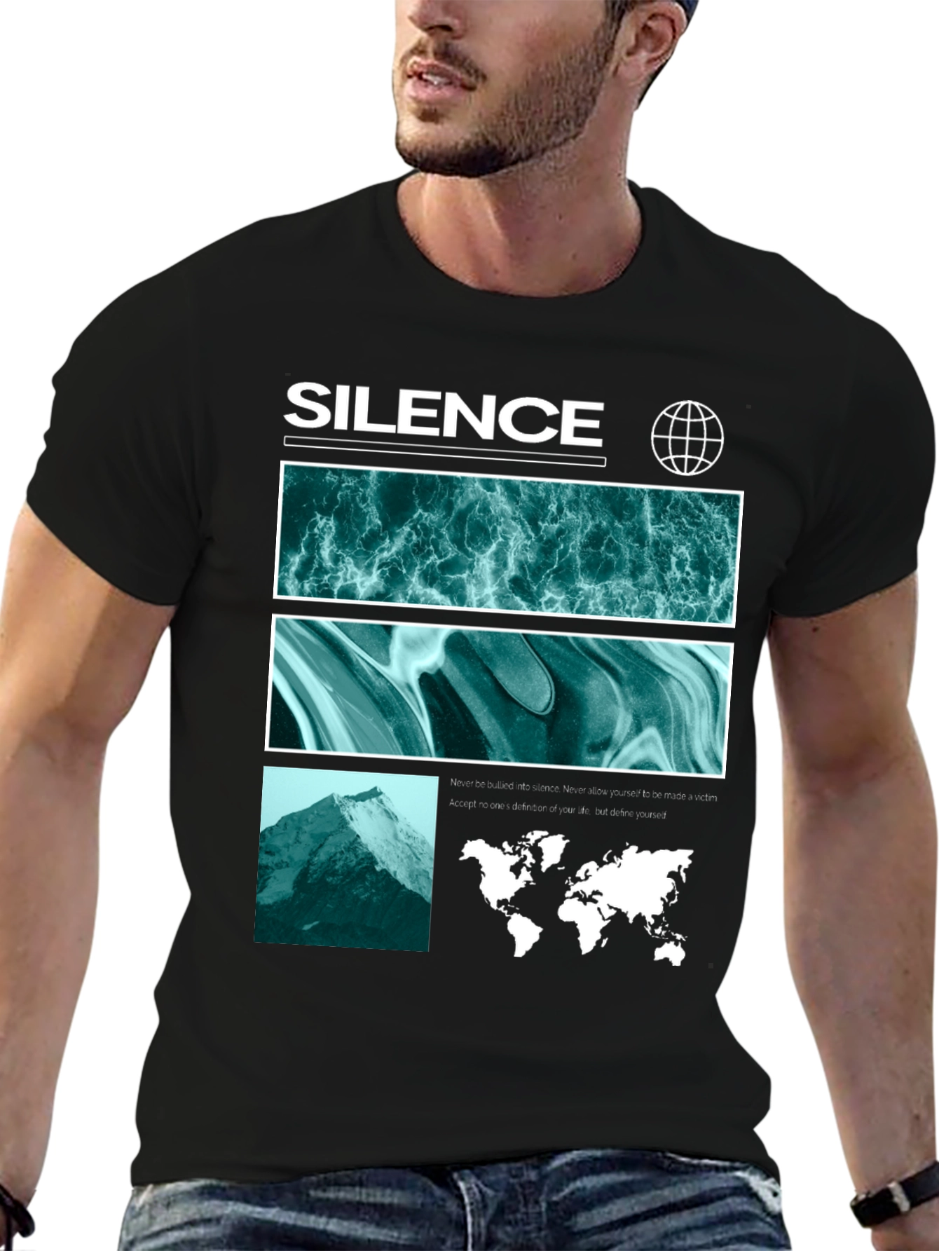 Silence Graphic Print T-Shirt