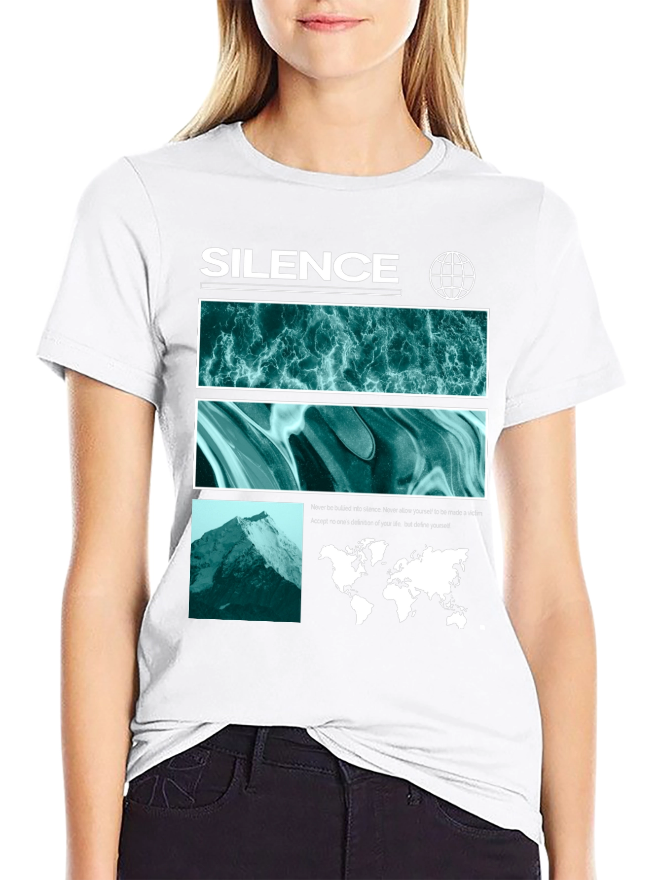 Silence Graphic Print T-Shirt