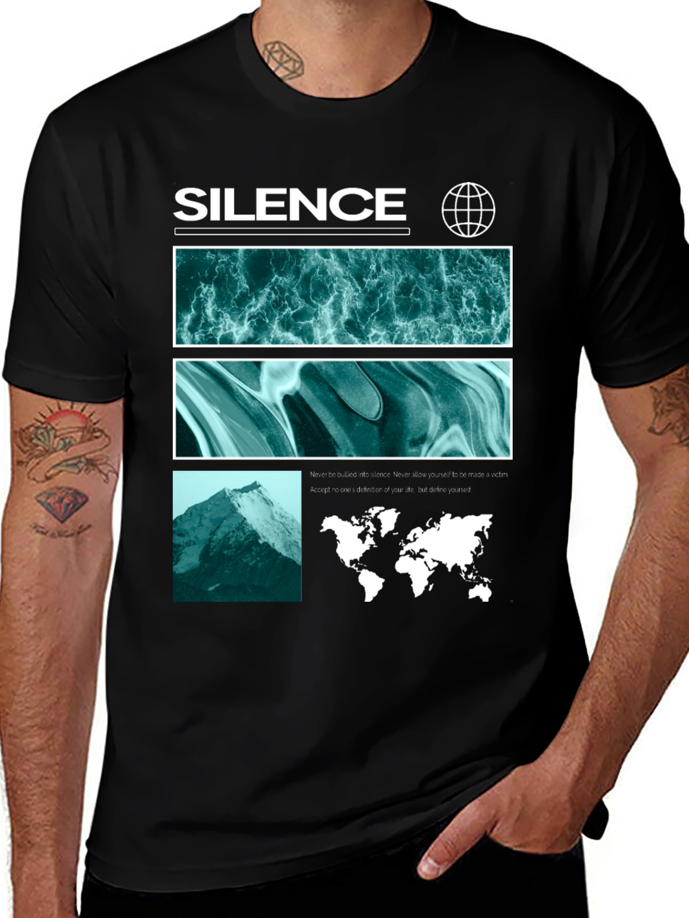 Silence Graphic Print T-Shirt