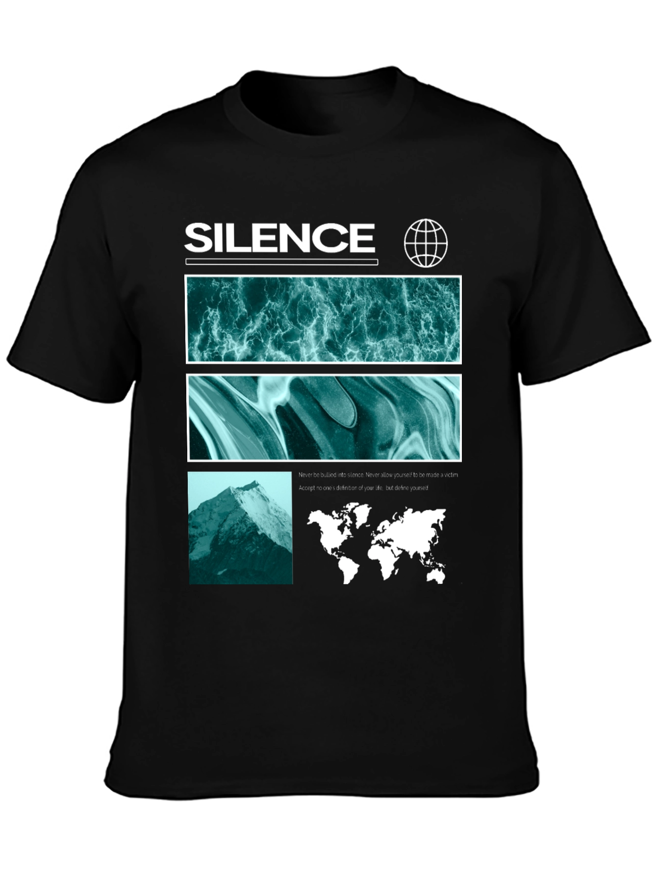 Silence Graphic Print T-Shirt
