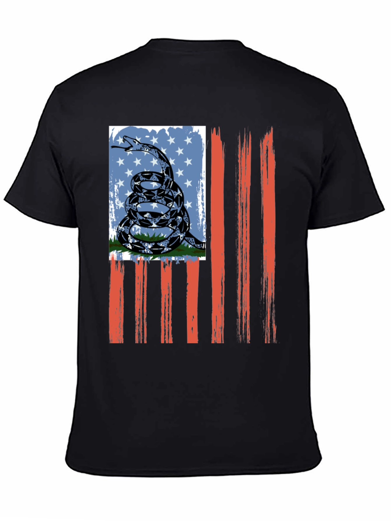American Flag Snake Graphic T-Shirt