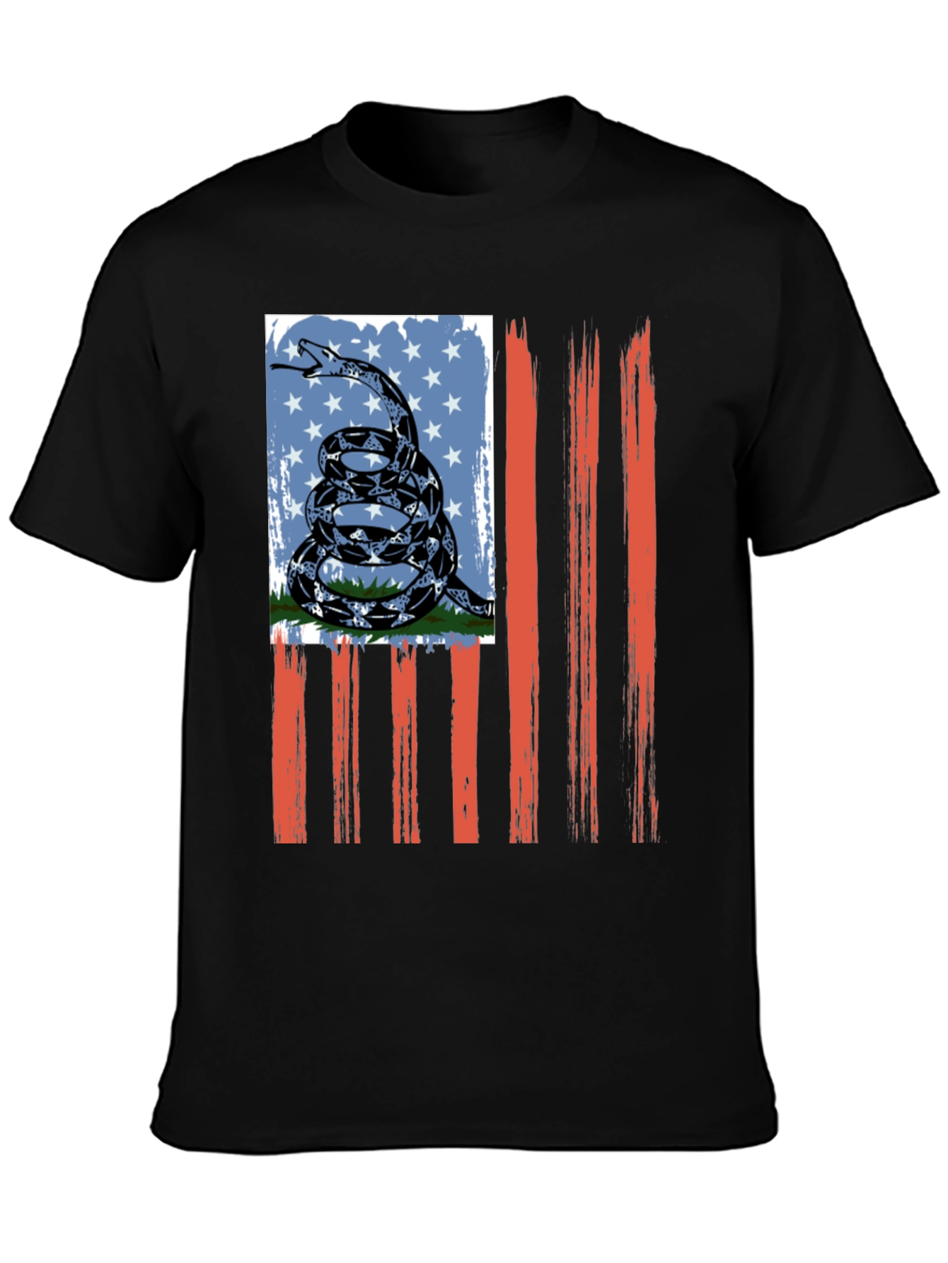 American Flag Snake Graphic T-Shirt