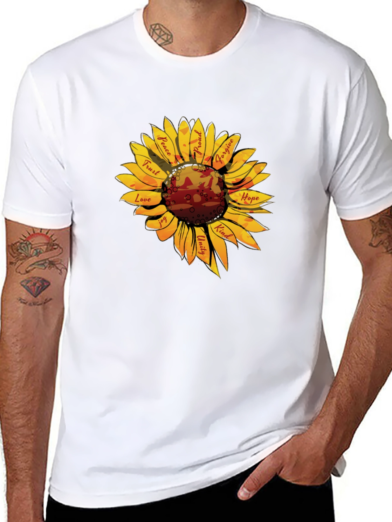 Sunflower Kindness Graphic T-Shirt - Black