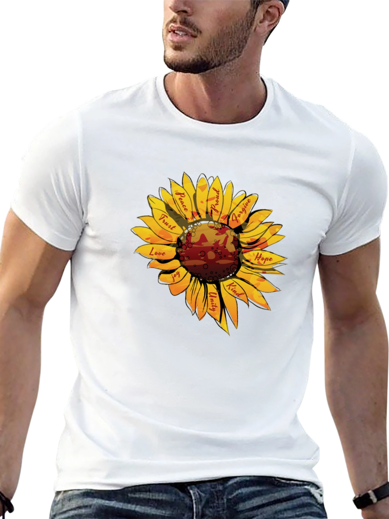 Sunflower Kindness Graphic T-Shirt - Black
