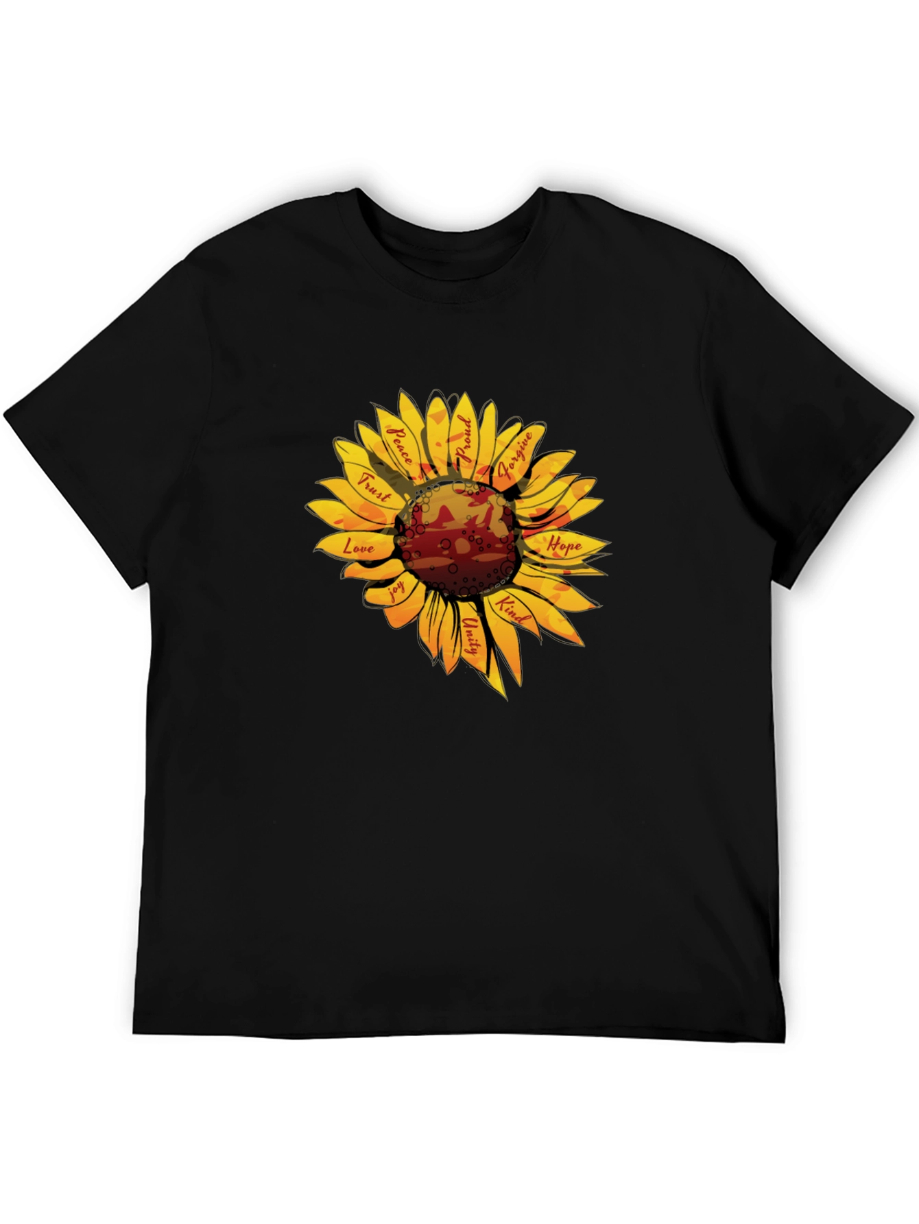 Sunflower Kindness Graphic T-Shirt - Black