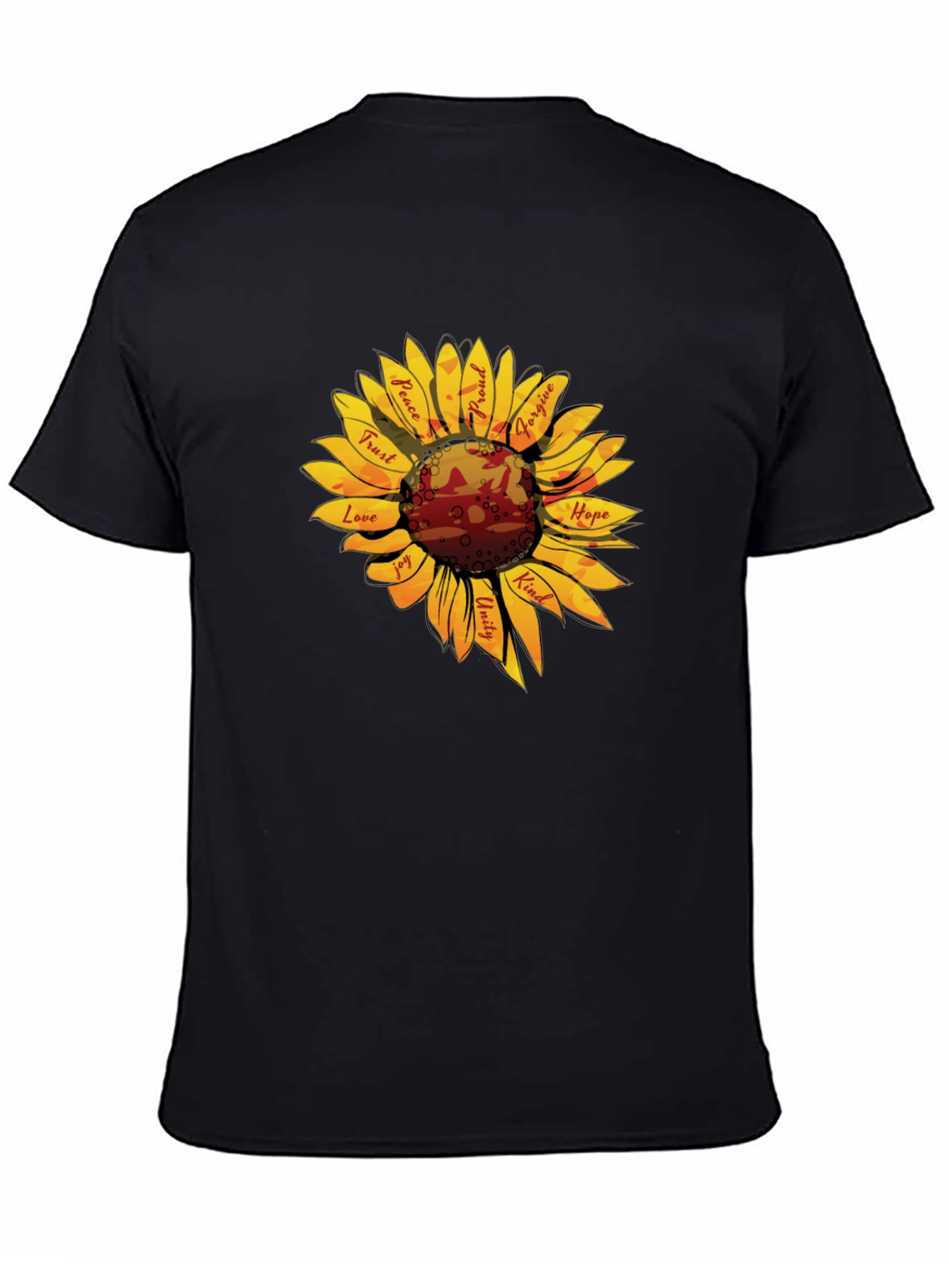 Sunflower Kindness Graphic T-Shirt - Black