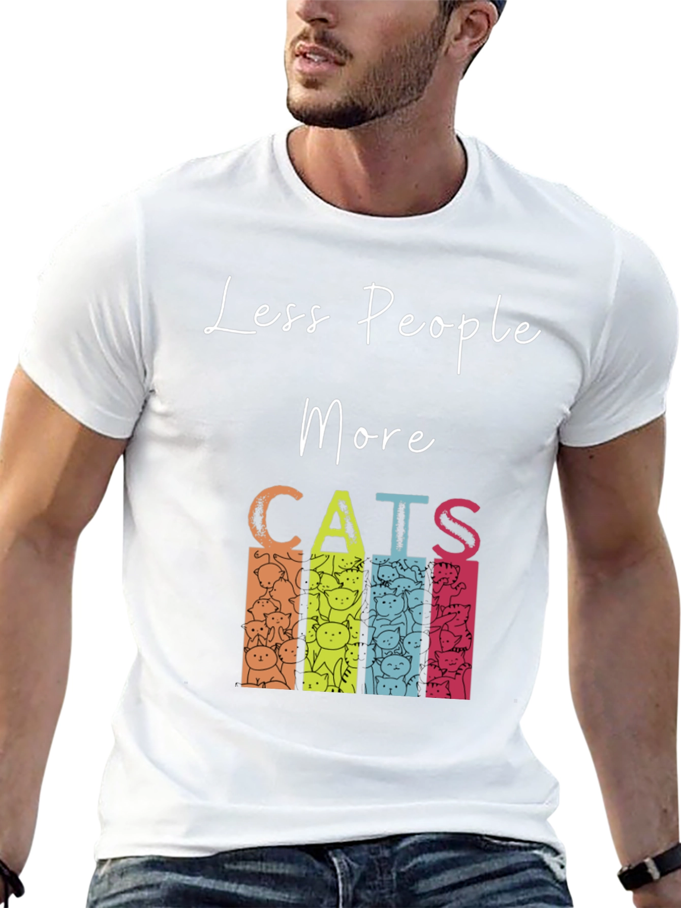 Less People More Cats Graphic Tee