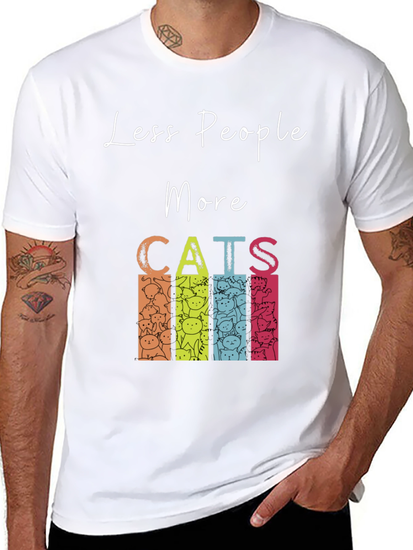 Less People More Cats Graphic Tee