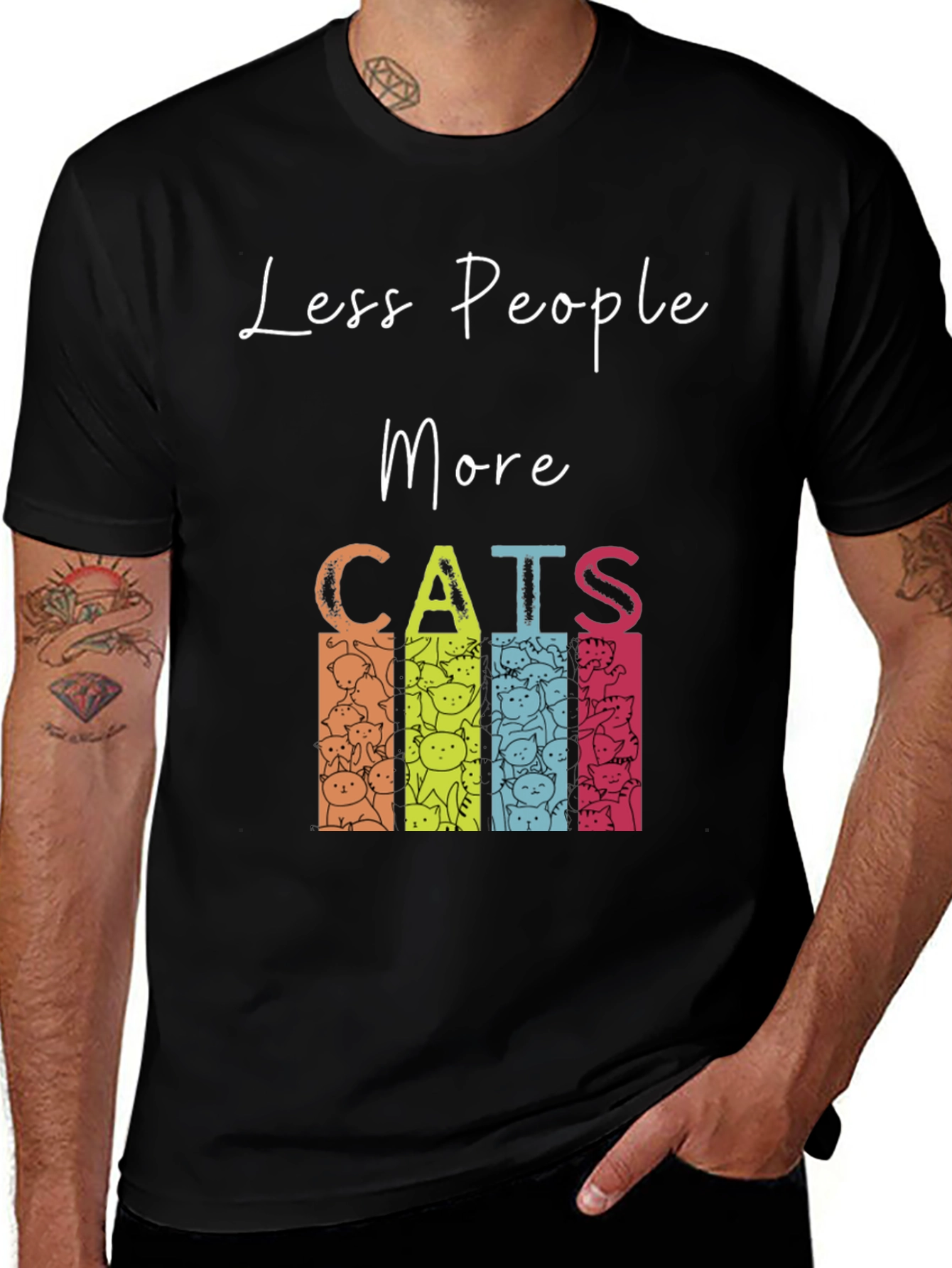 Less People More Cats Graphic Tee