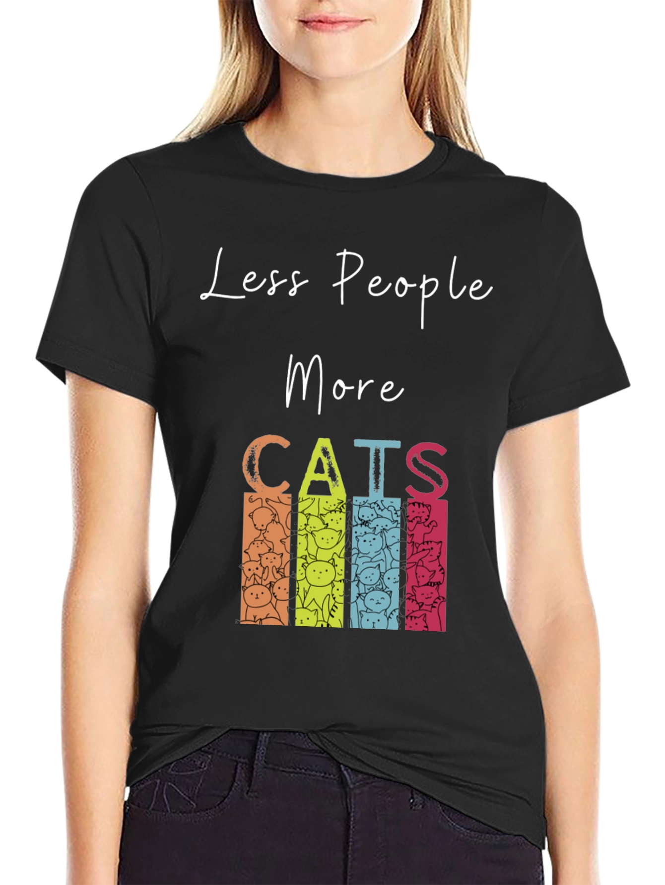 Less People More Cats Graphic Tee