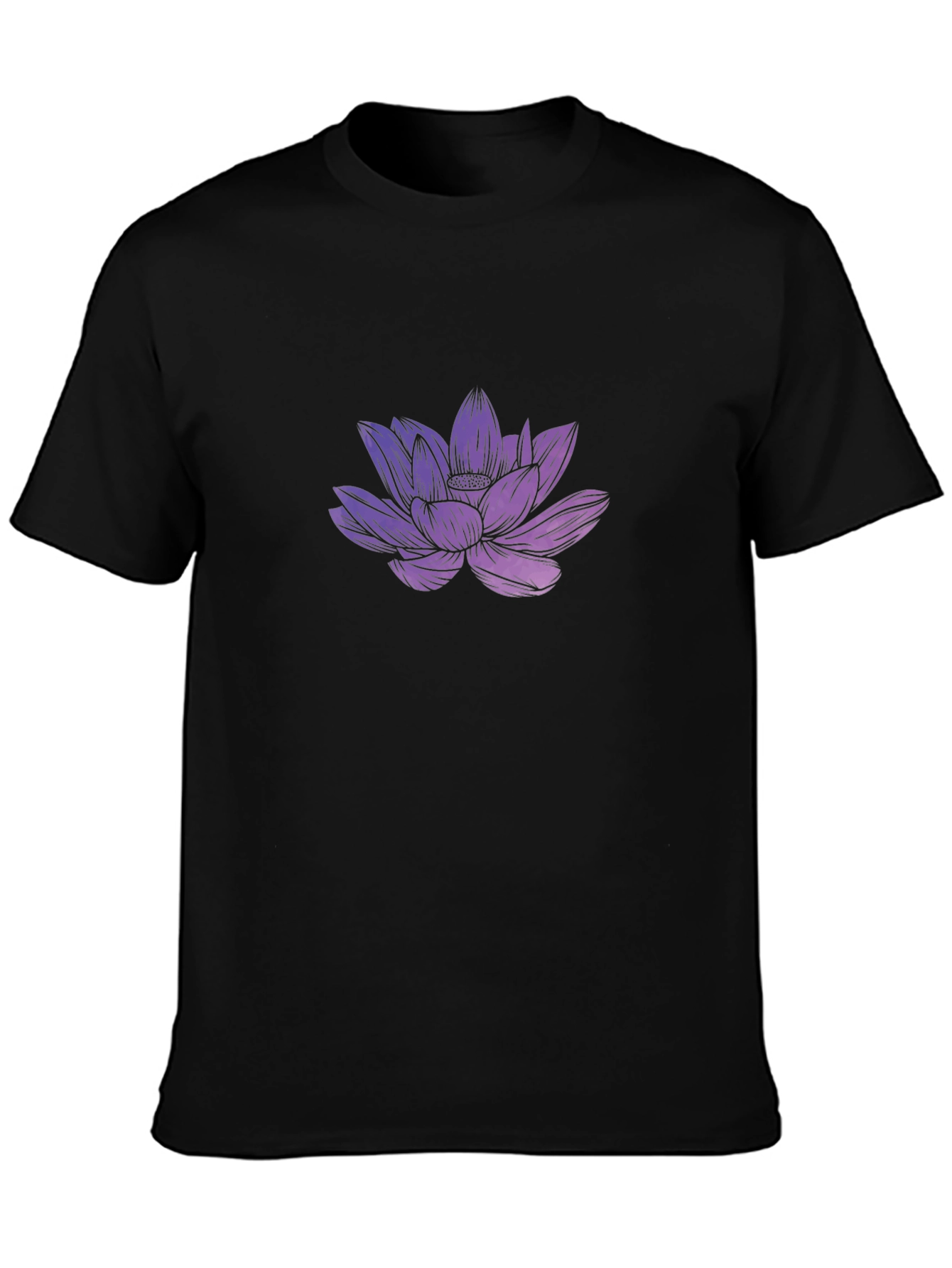 Lotus Flower Graphic Tee - Black