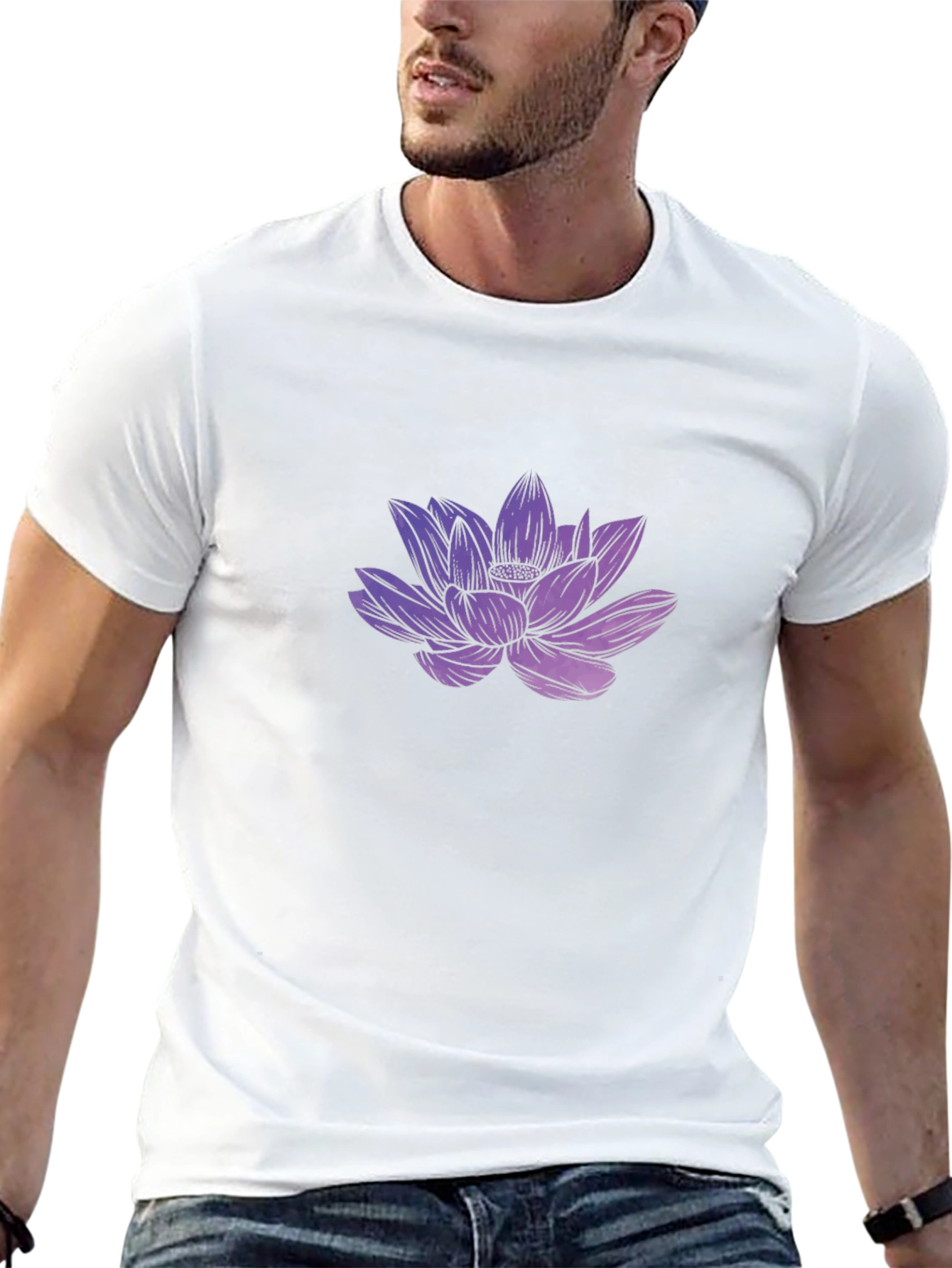 Lotus Flower Graphic Tee - Black