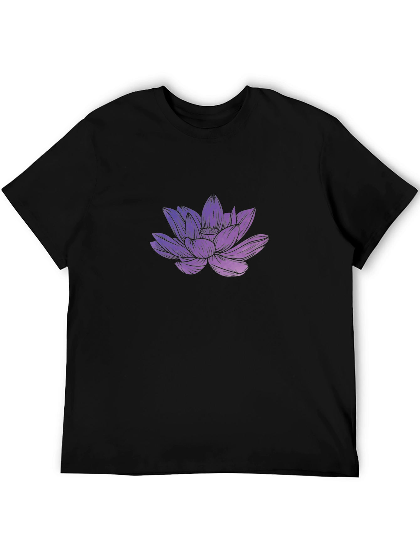 Lotus Flower Graphic Tee - Black